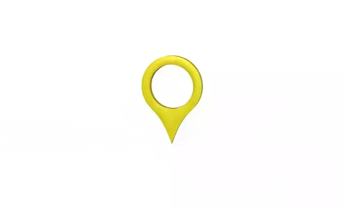 Pin 001 - Map Pointer Basic Yellow Low-poly 3D model
