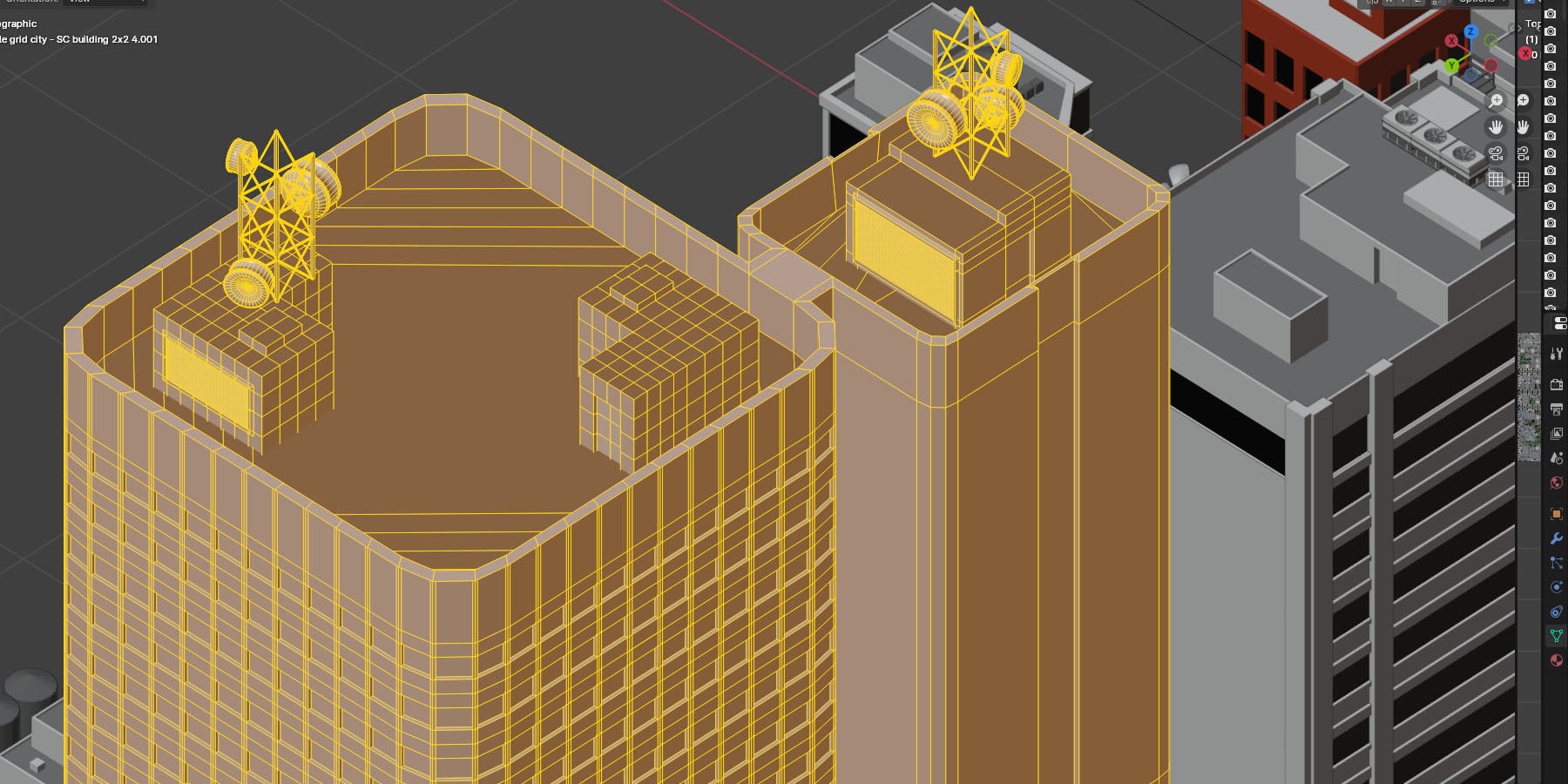 City Downtown Skyscraper Street Low-poly 3D model_21