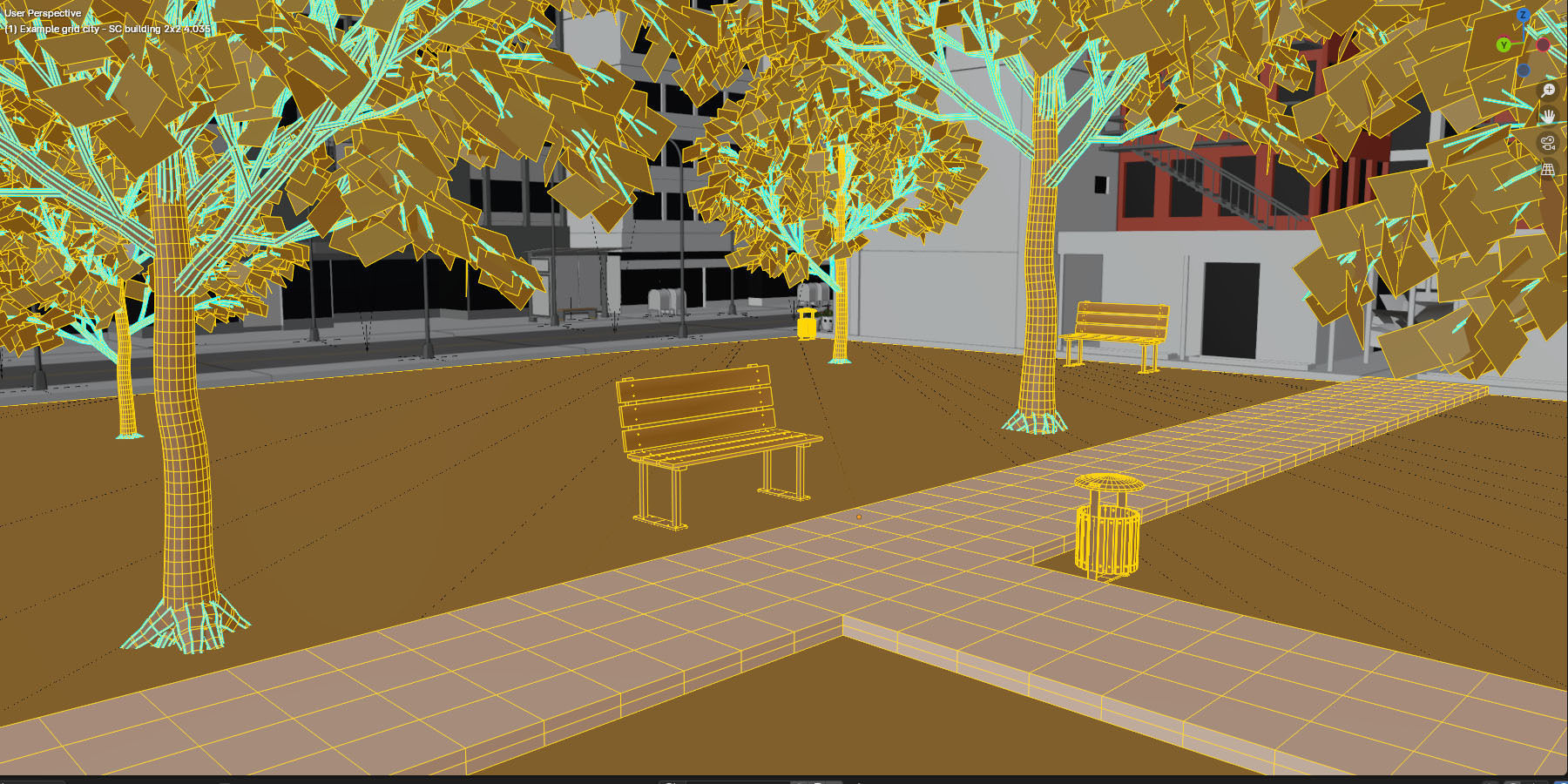 City Downtown Skyscraper Street Low-poly 3D model_20