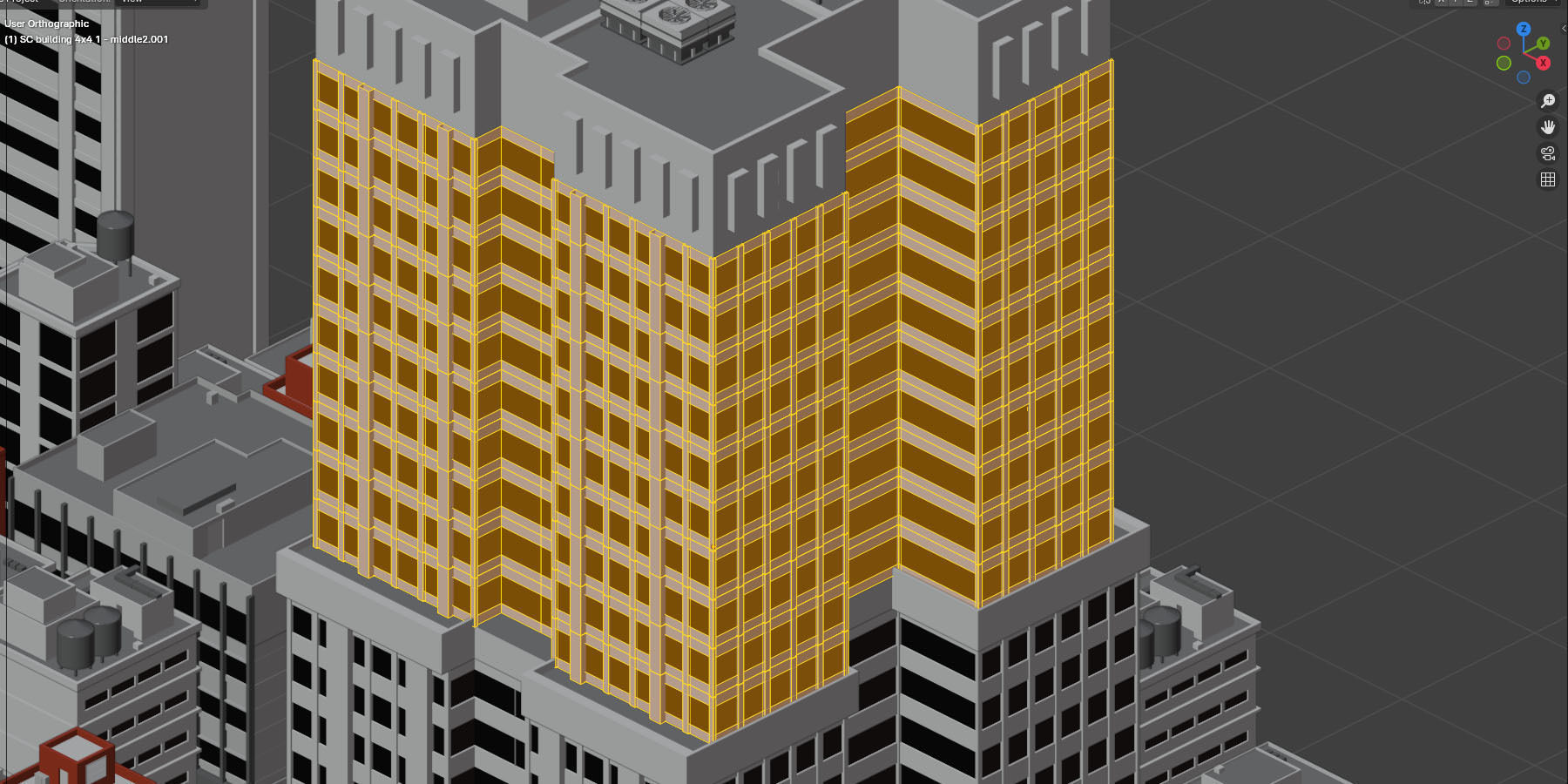 City Downtown Skyscraper Street Low-poly 3D model_18
