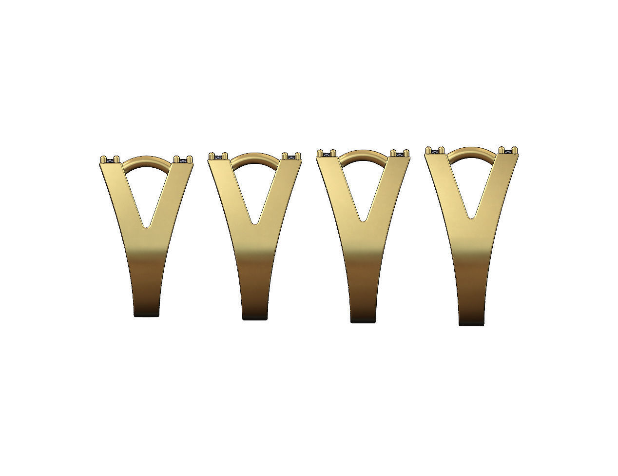 Diamond wire top rectangular ring US sizes 7to11 3D print model_2