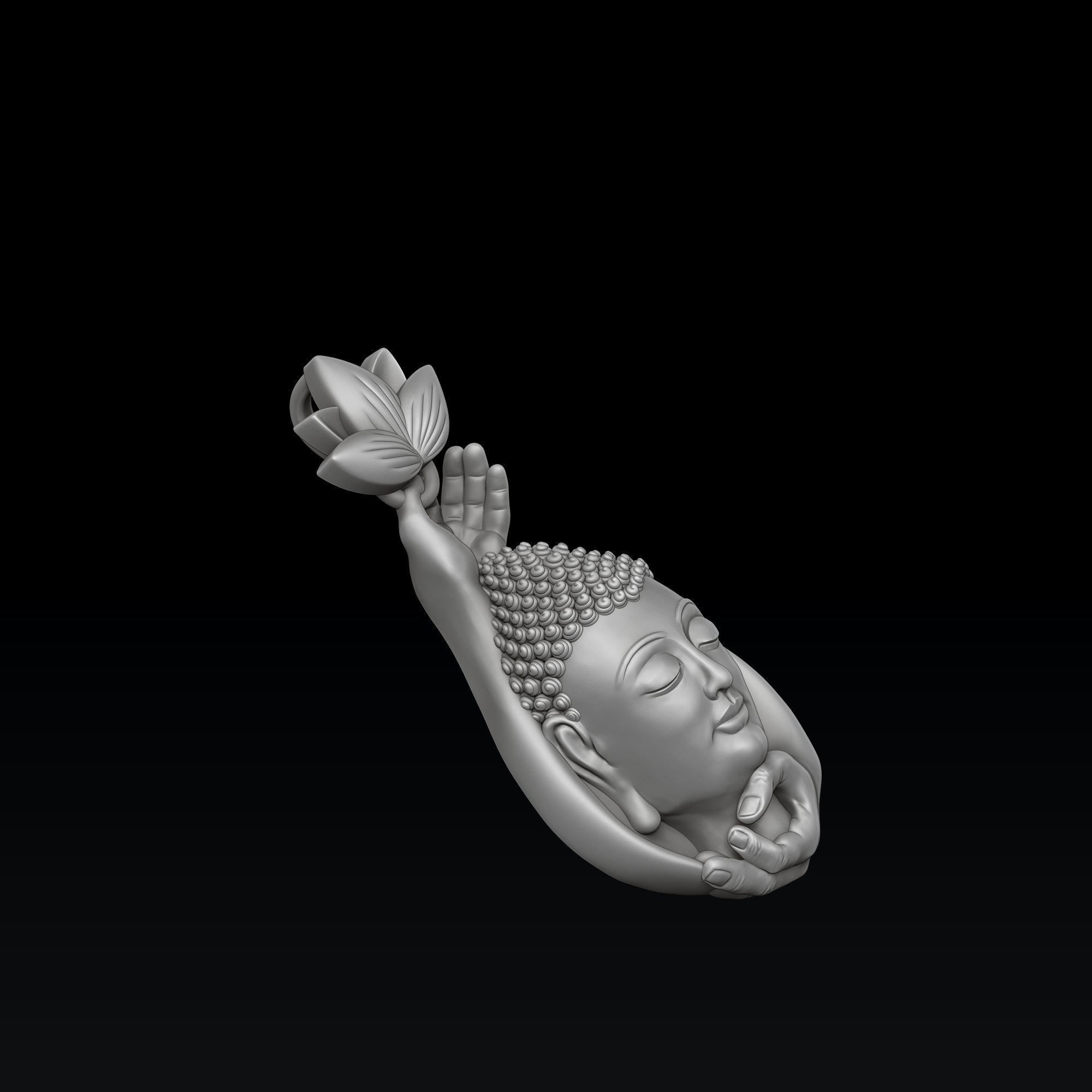 Buddha Pendant 3D print model_4