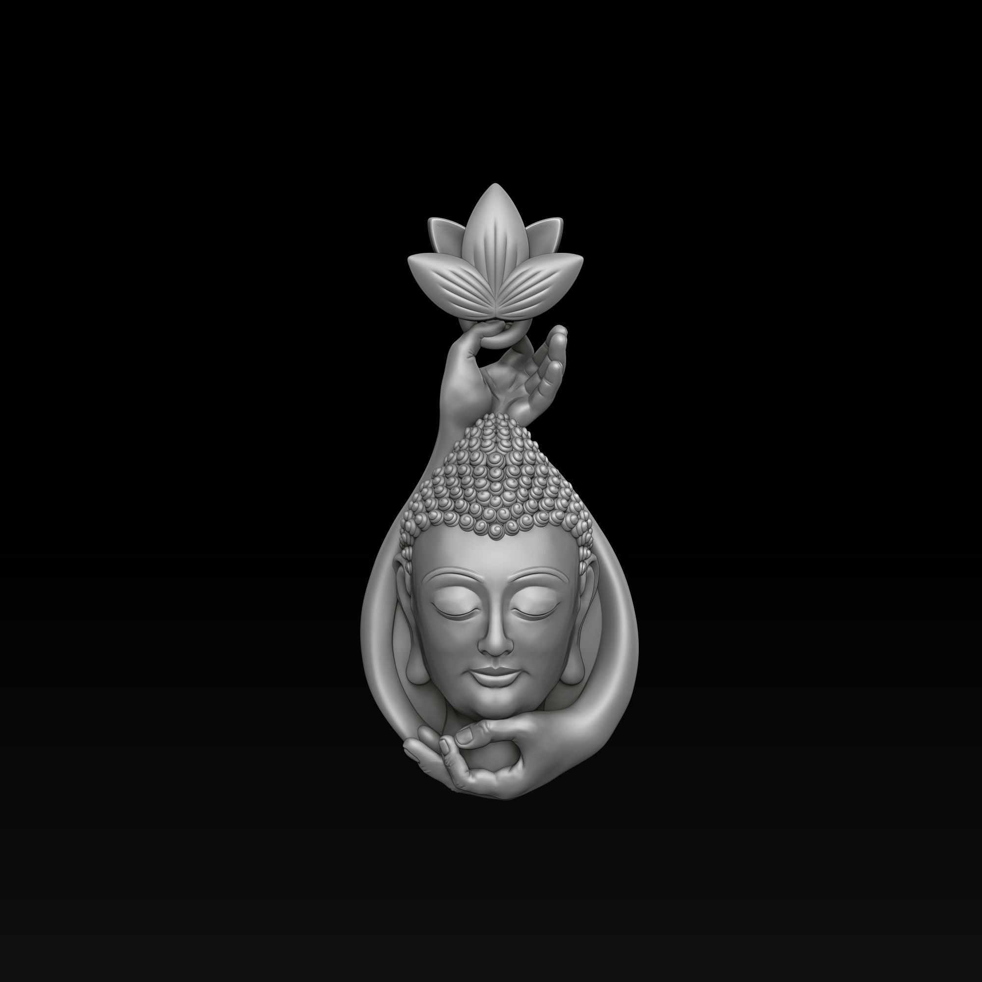 Buddha Pendant 3D print model_6