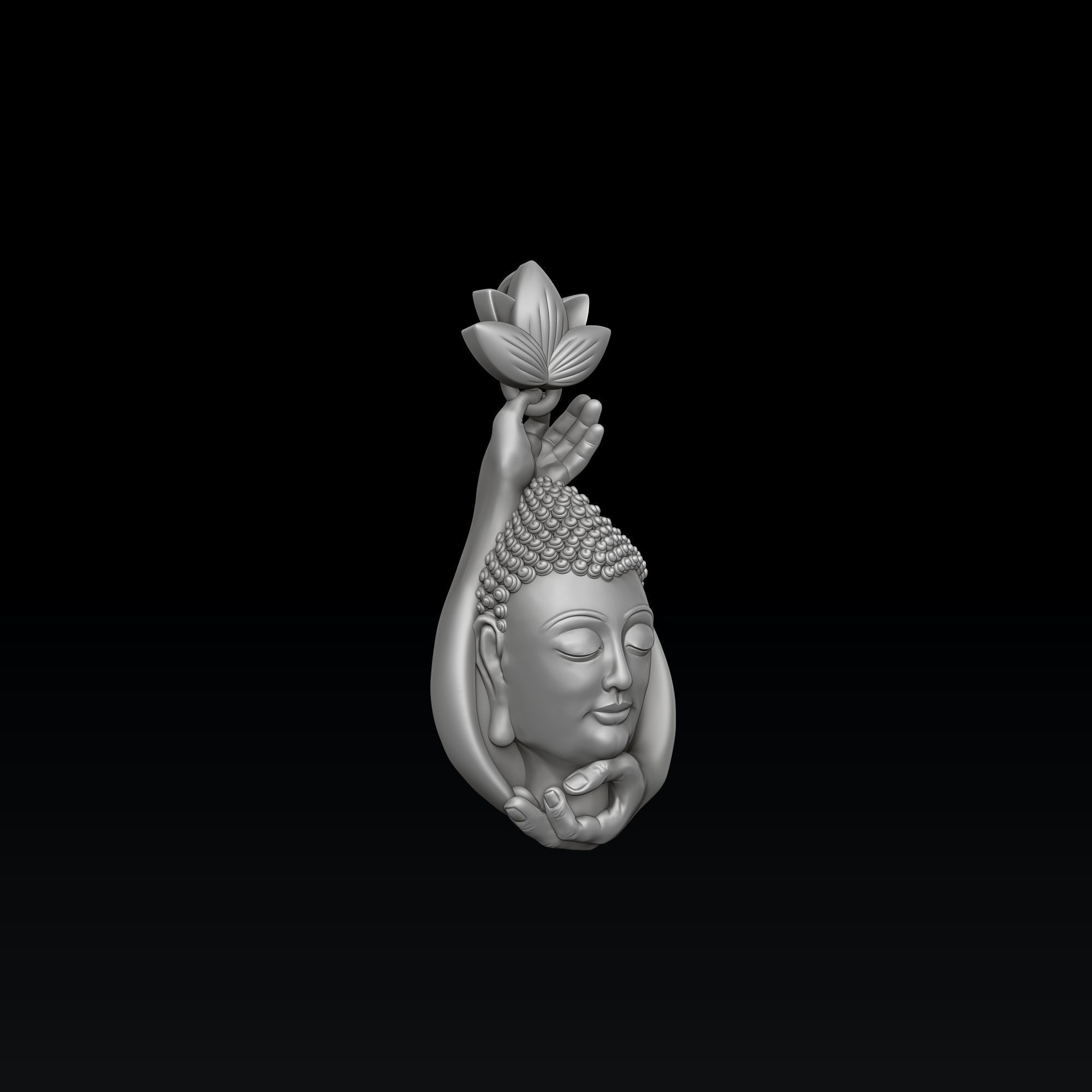 Buddha Pendant 3D print model_2