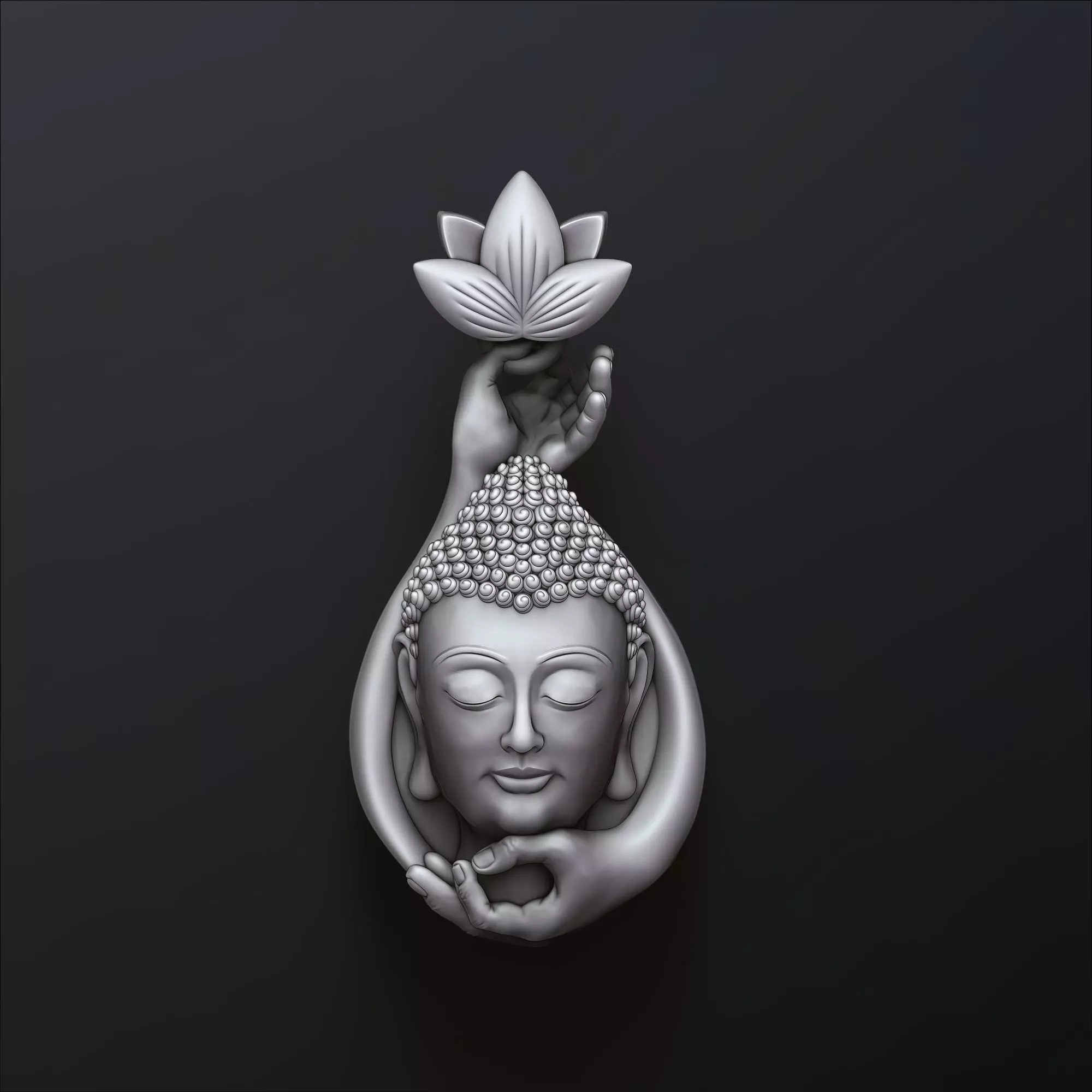 Buddha Pendant 3D print model_0