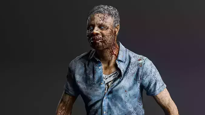 REALISTIC MALE ZOMBIE2 V2 Low-poly 3D model