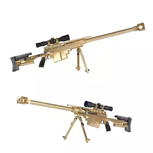 Sniper Rifle PGM Hecate Low-poly 3D model