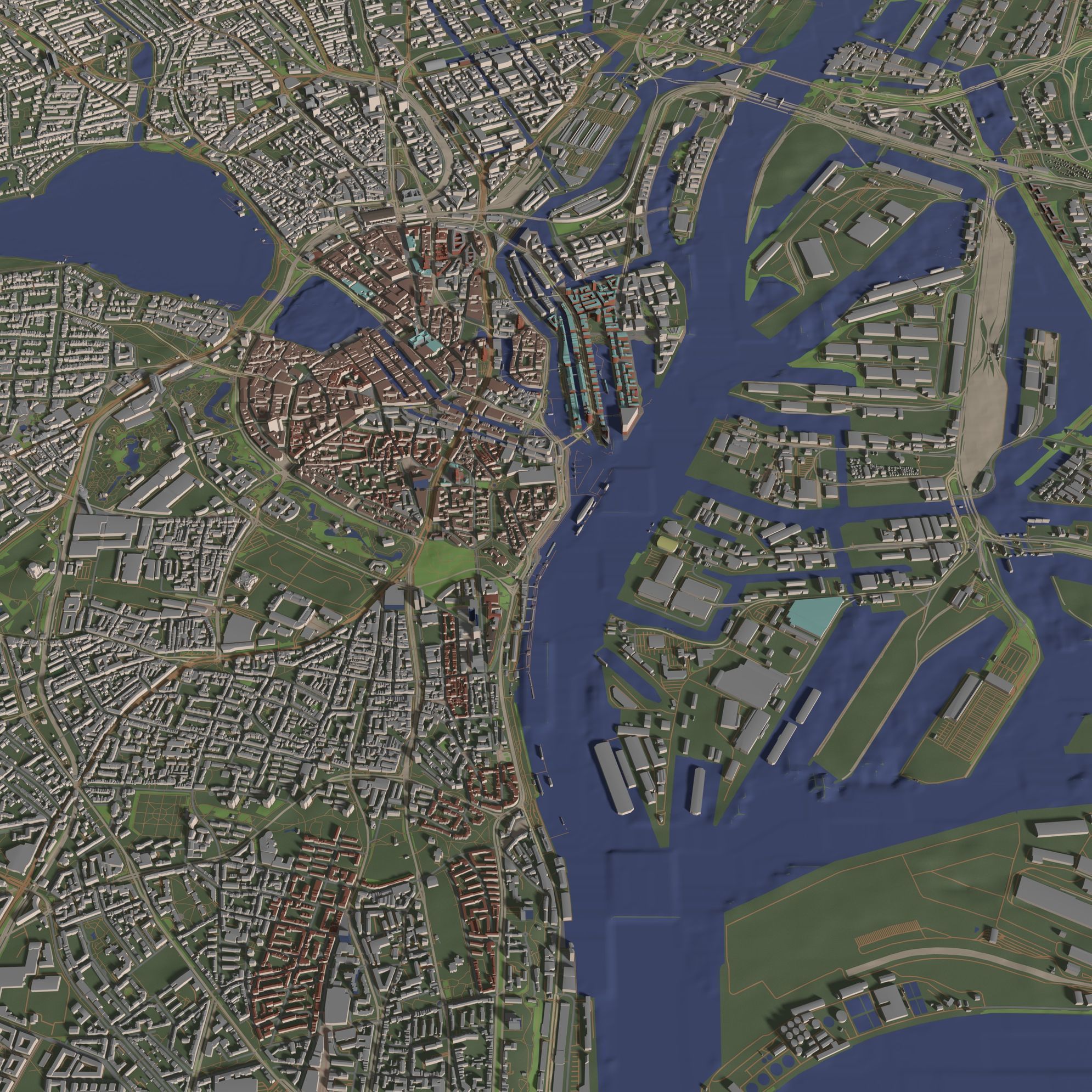 Hamburg Germany - city and urban 3D model_4