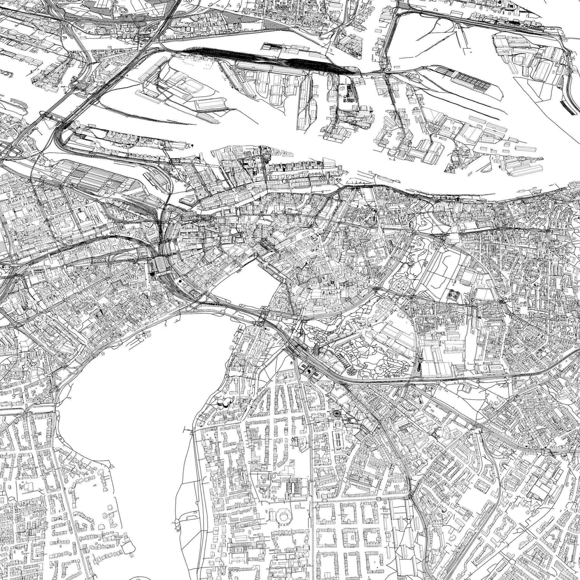 Hamburg Germany - city and urban 3D model_8