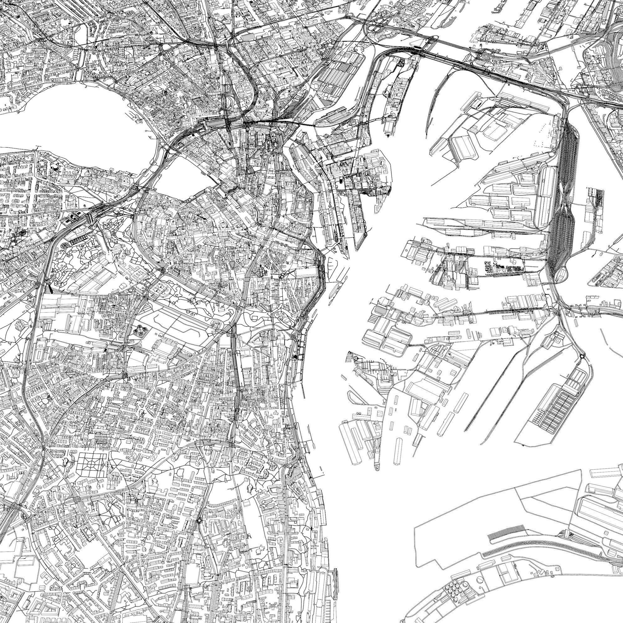 Hamburg Germany - city and urban 3D model_10