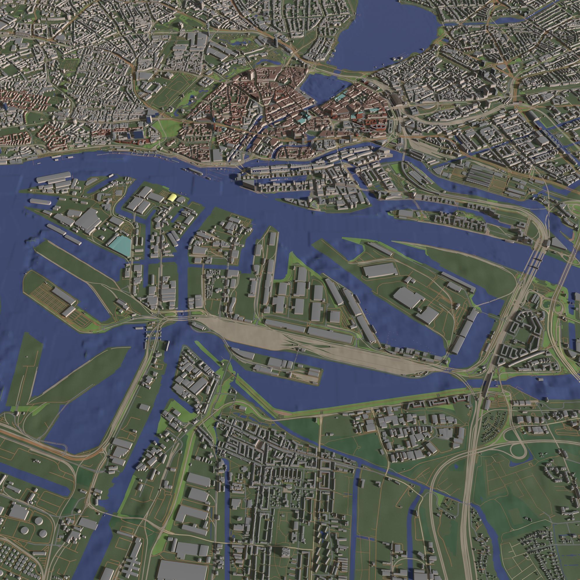 Hamburg Germany - city and urban 3D model_1