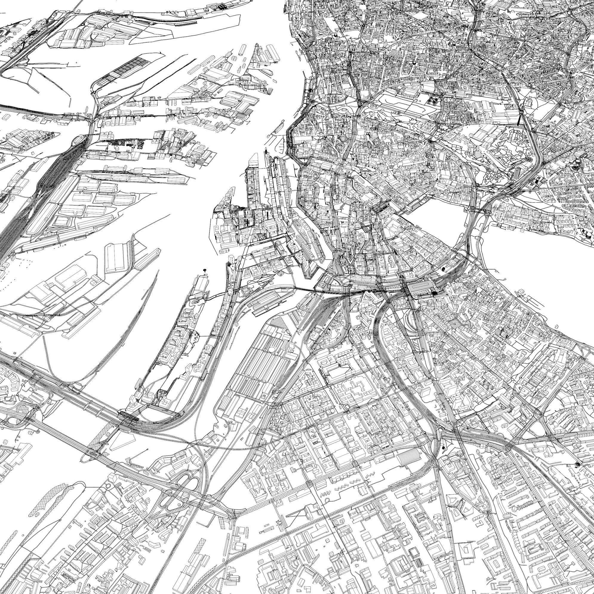 Hamburg Germany - city and urban 3D model_6