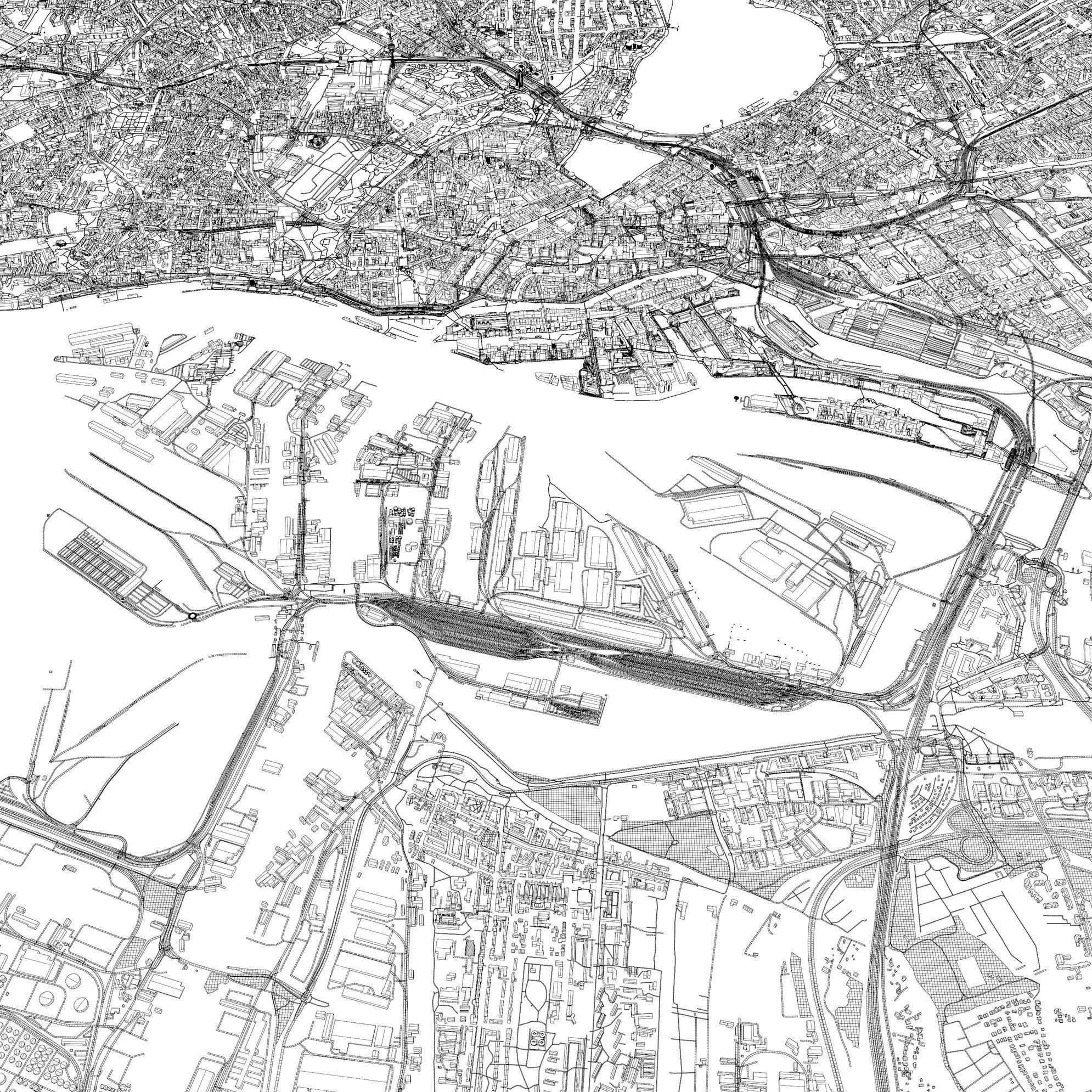 Hamburg Germany - city and urban 3D model_9