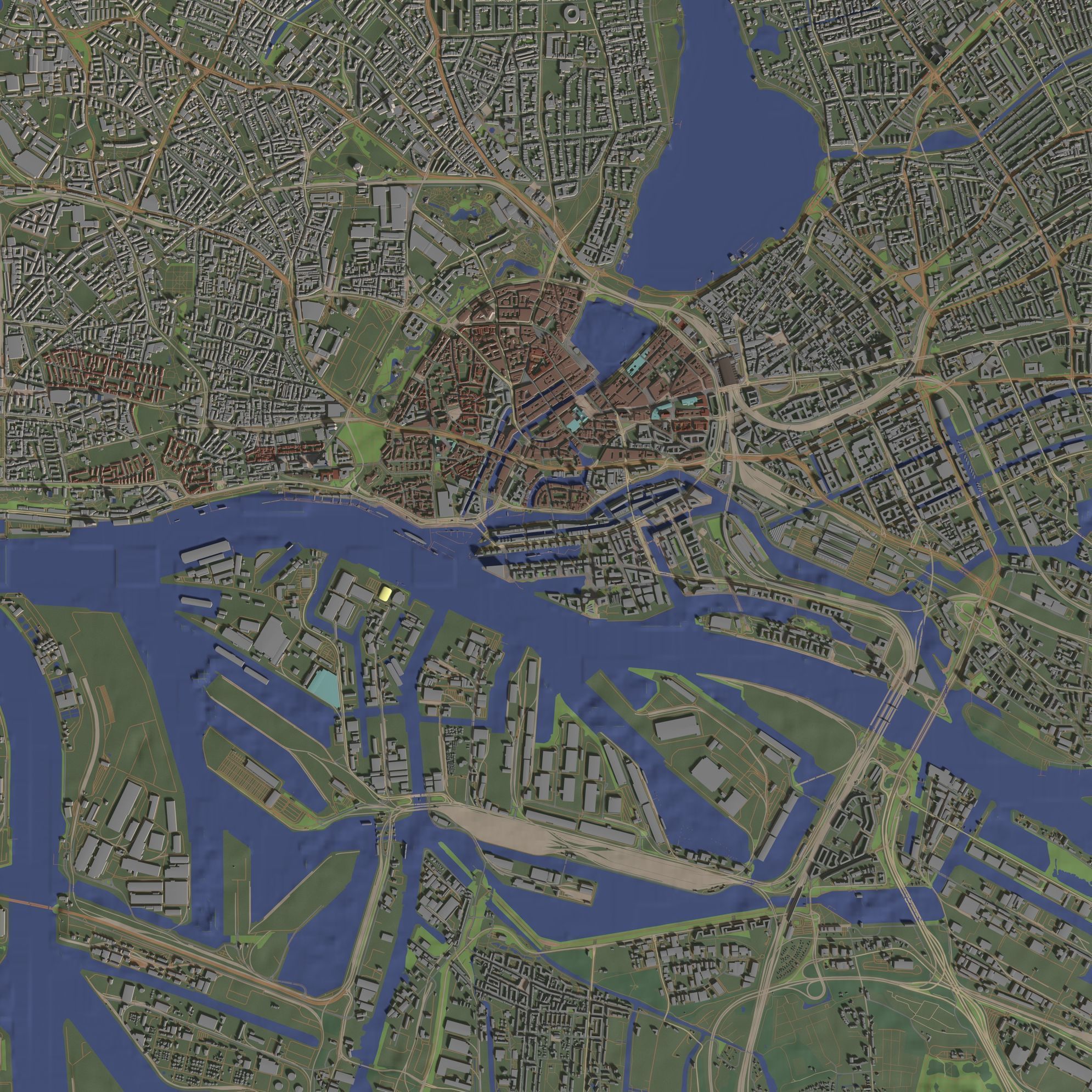 Hamburg Germany - city and urban 3D model_3