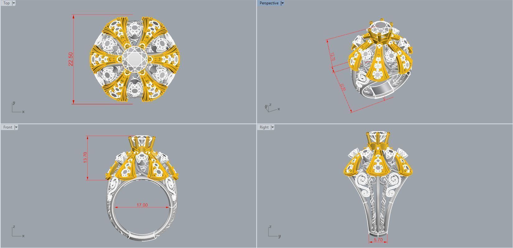 Queens ring 3D print model_4