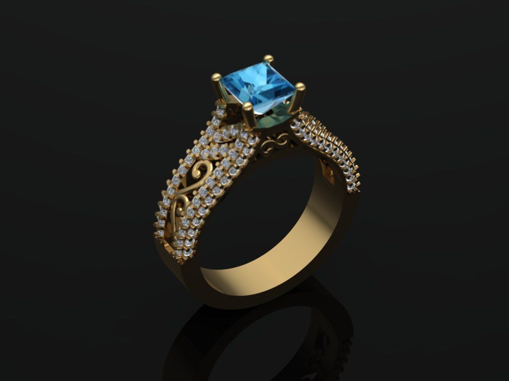 Gold ring 3D print model_1