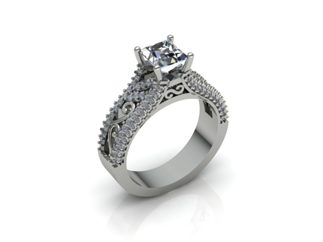 Gold ring 3D print model_2