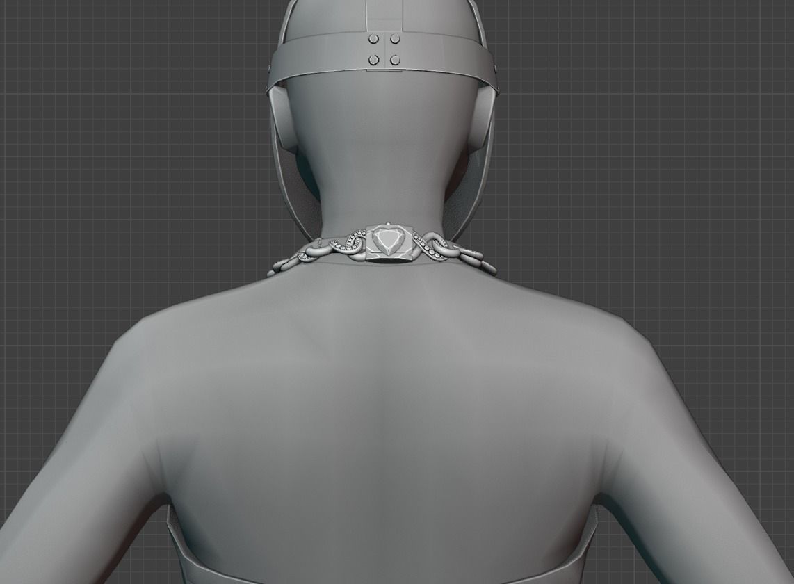 Infinity chain with diamonds low poly 3D model_1