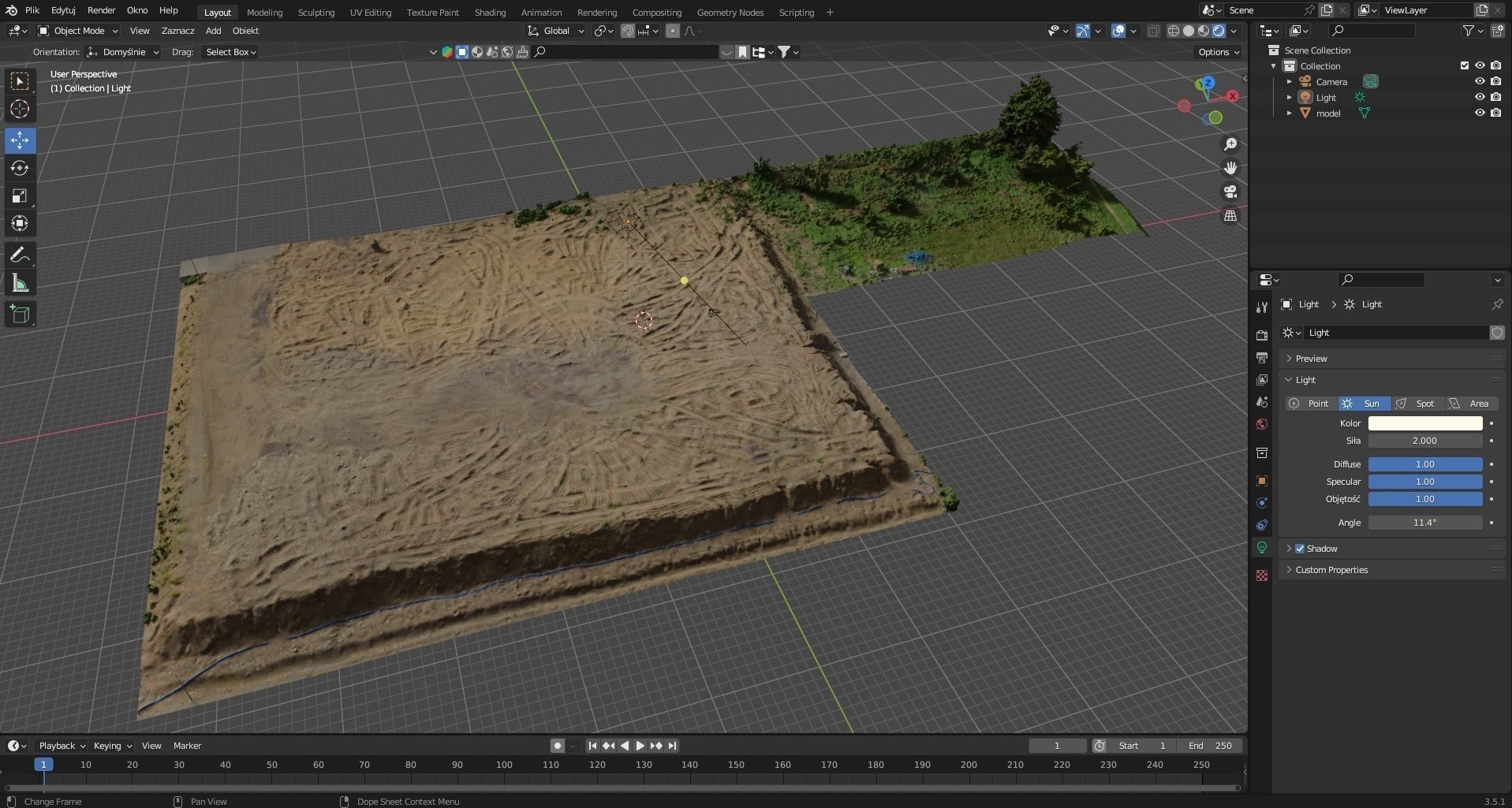 Construction site - clay embankment 3D model_6