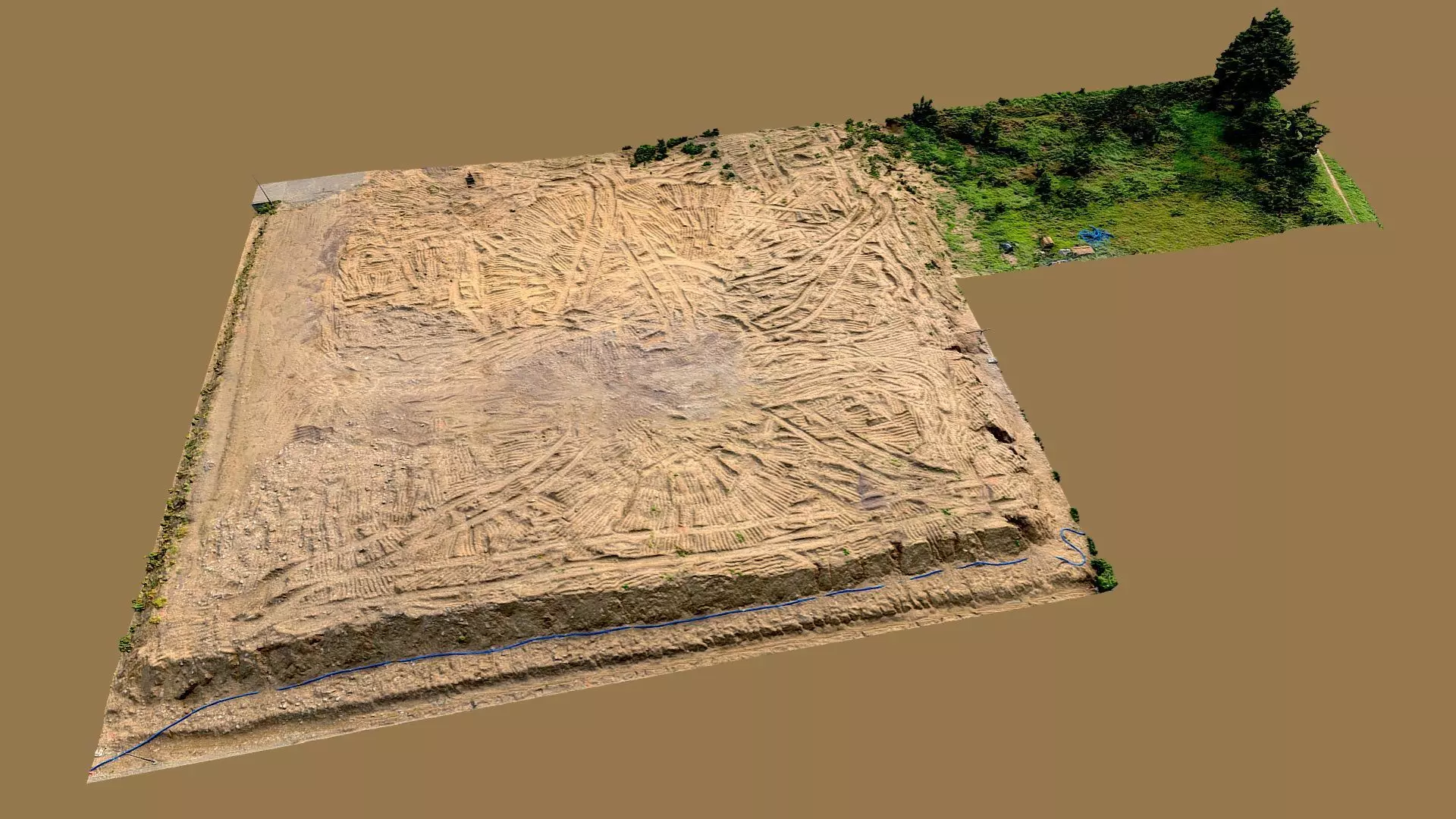 Construction site - clay embankment 3D model_0