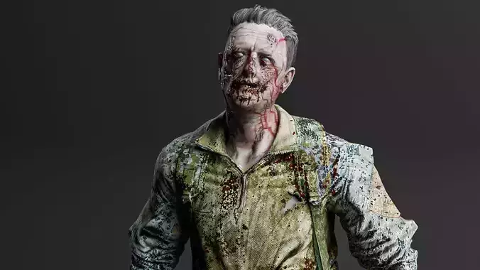REALISTIC MALE ZOMBIE4 V2  Low-poly 3D model
