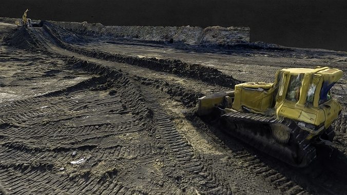 Construction dig site with dark ground 3D model