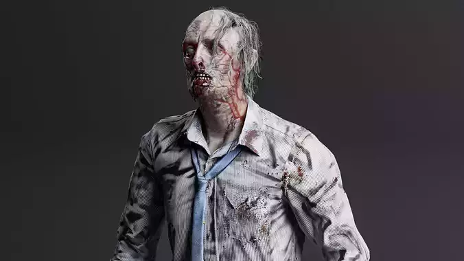 REALISTIC MALE ZOMBIE5  Low-poly 3D model
