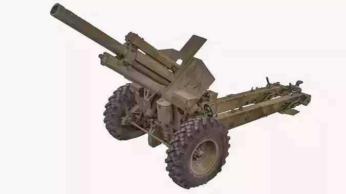 122-mm howitzer - anti-tank gun 3D model