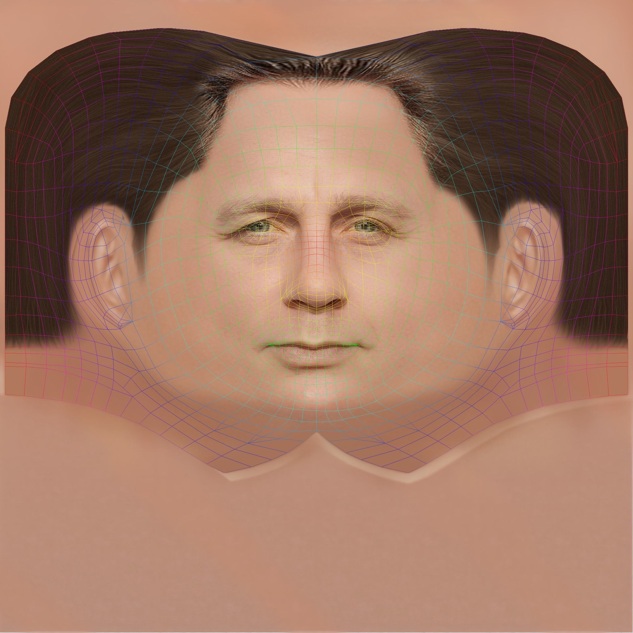 Daniel Craig Head - Low poly head for game Low-poly 3D model_8