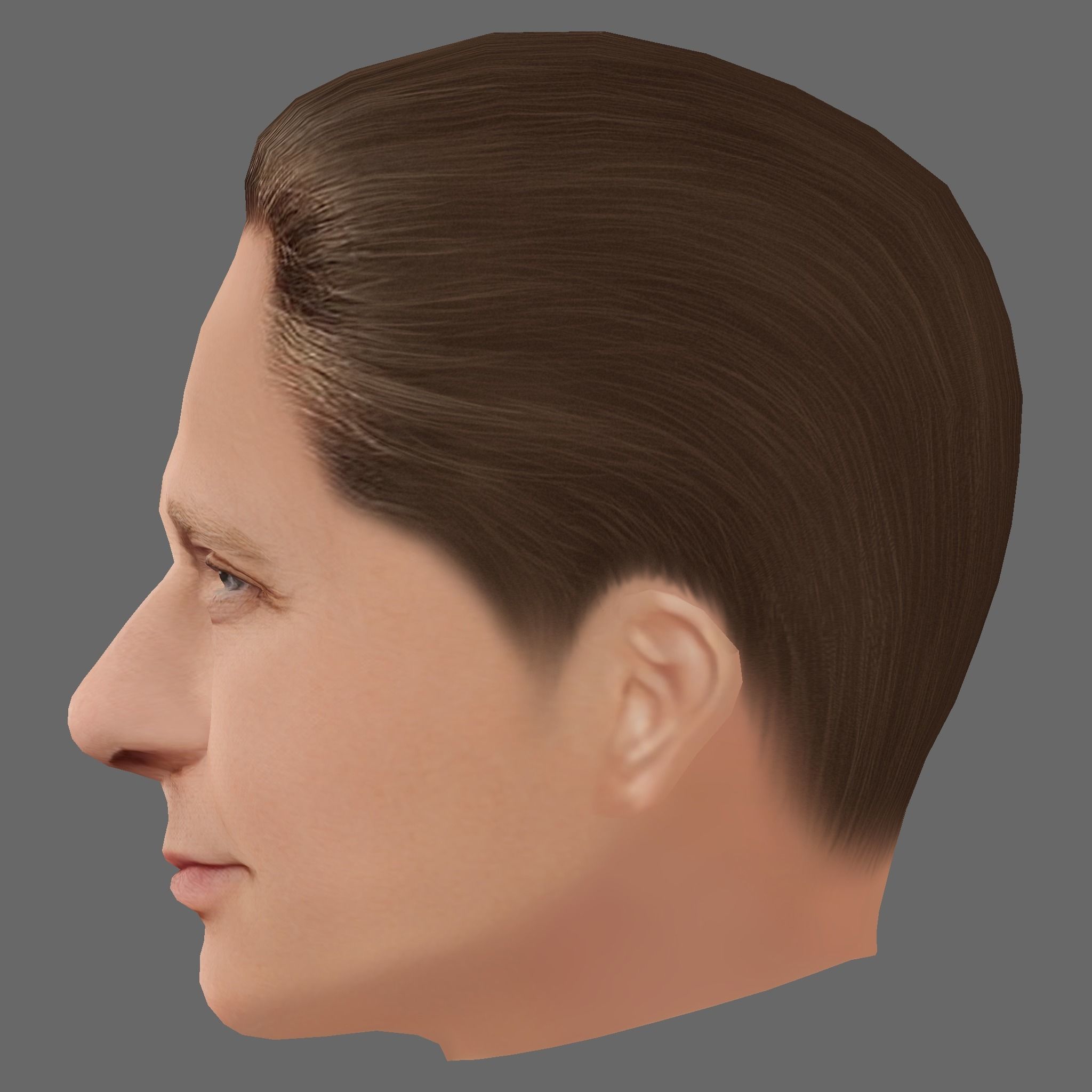 Daniel Craig Head - Low poly head for game Low-poly 3D model_2