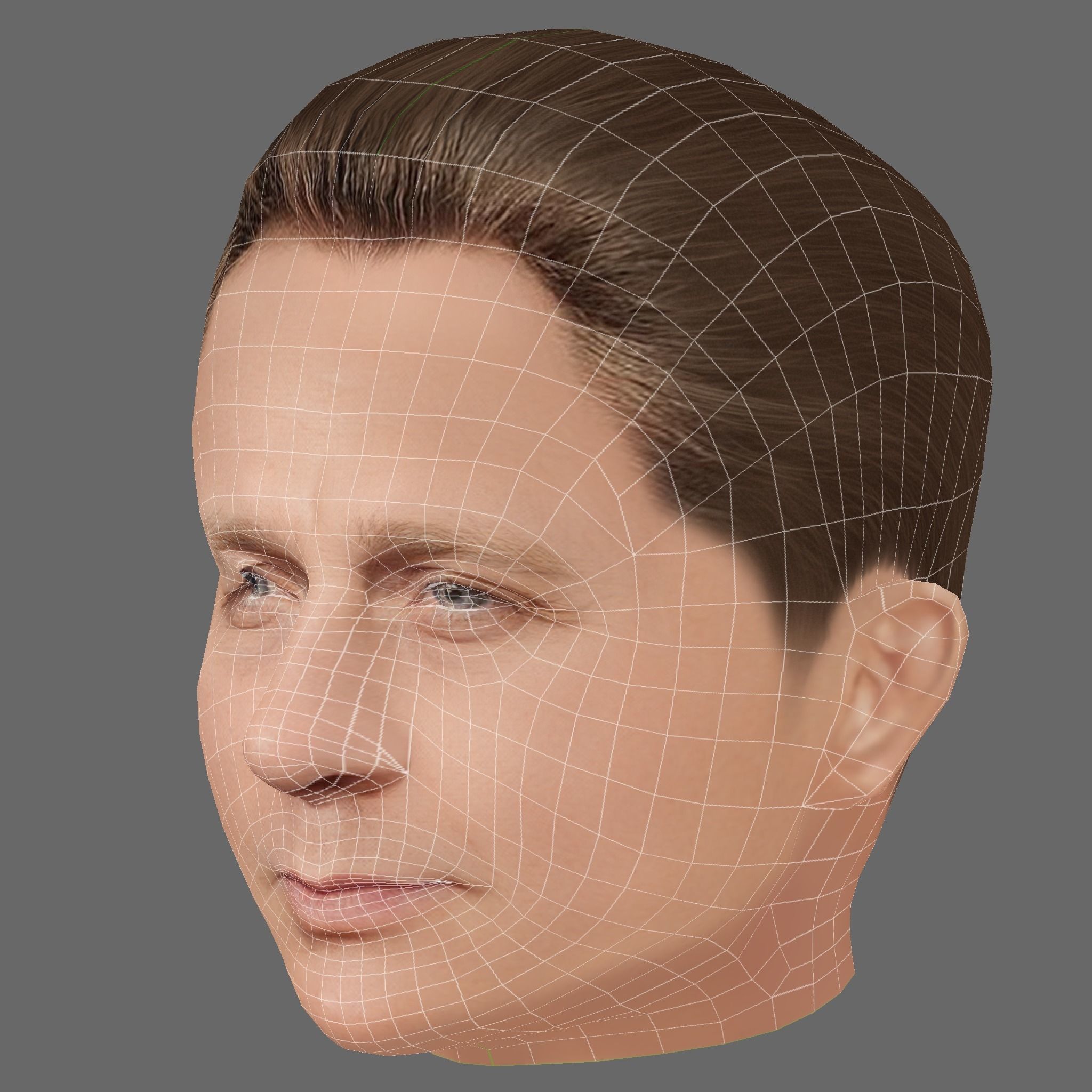 Daniel Craig Head - Low poly head for game Low-poly 3D model_7