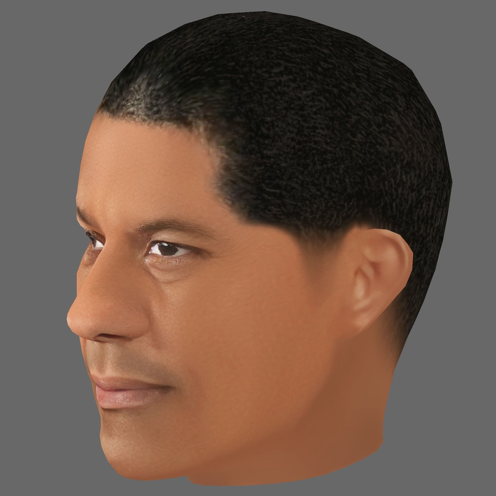 Daniel Washington Head - Low poly head for game Low-poly 3D model_1