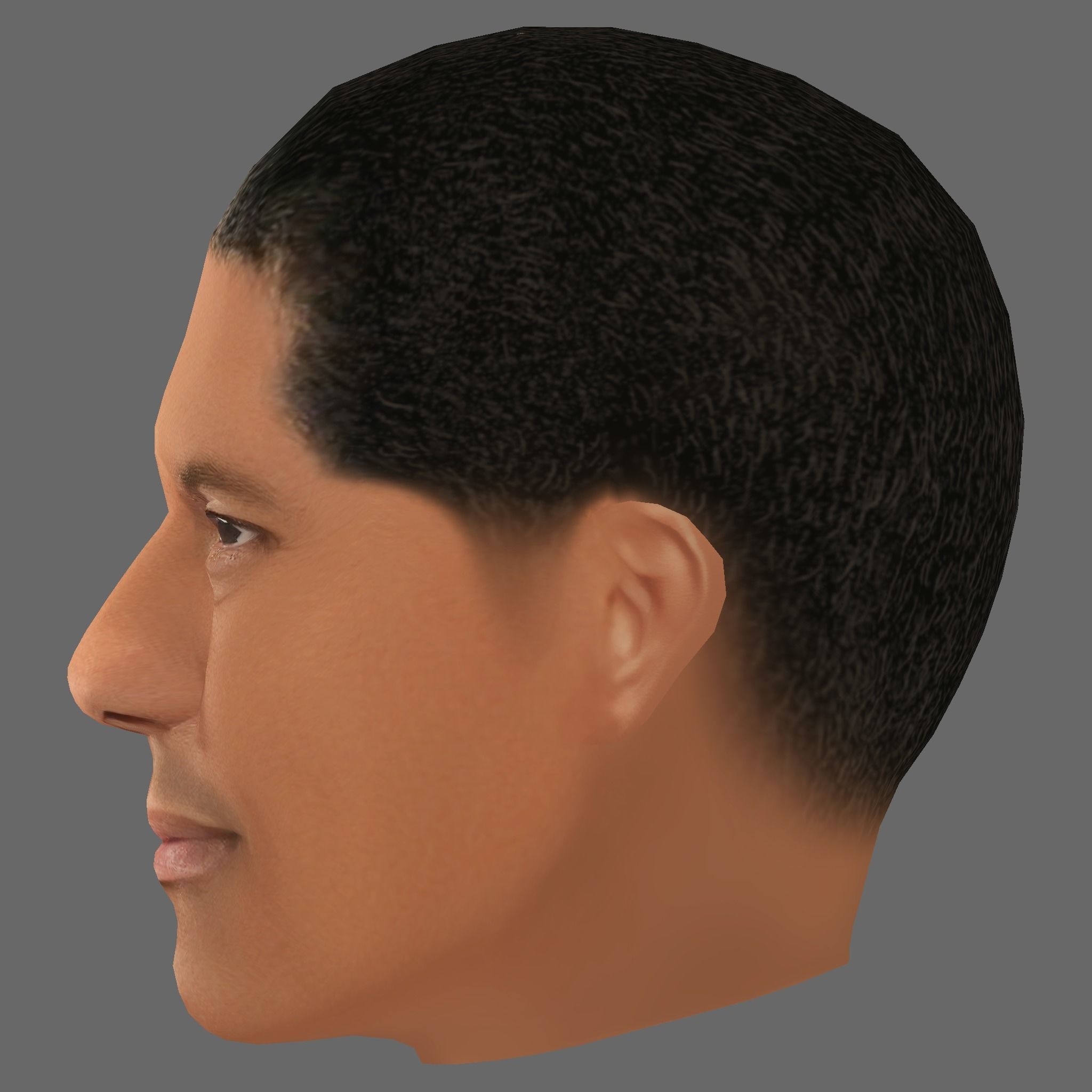 Daniel Washington Head - Low poly head for game Low-poly 3D model_2