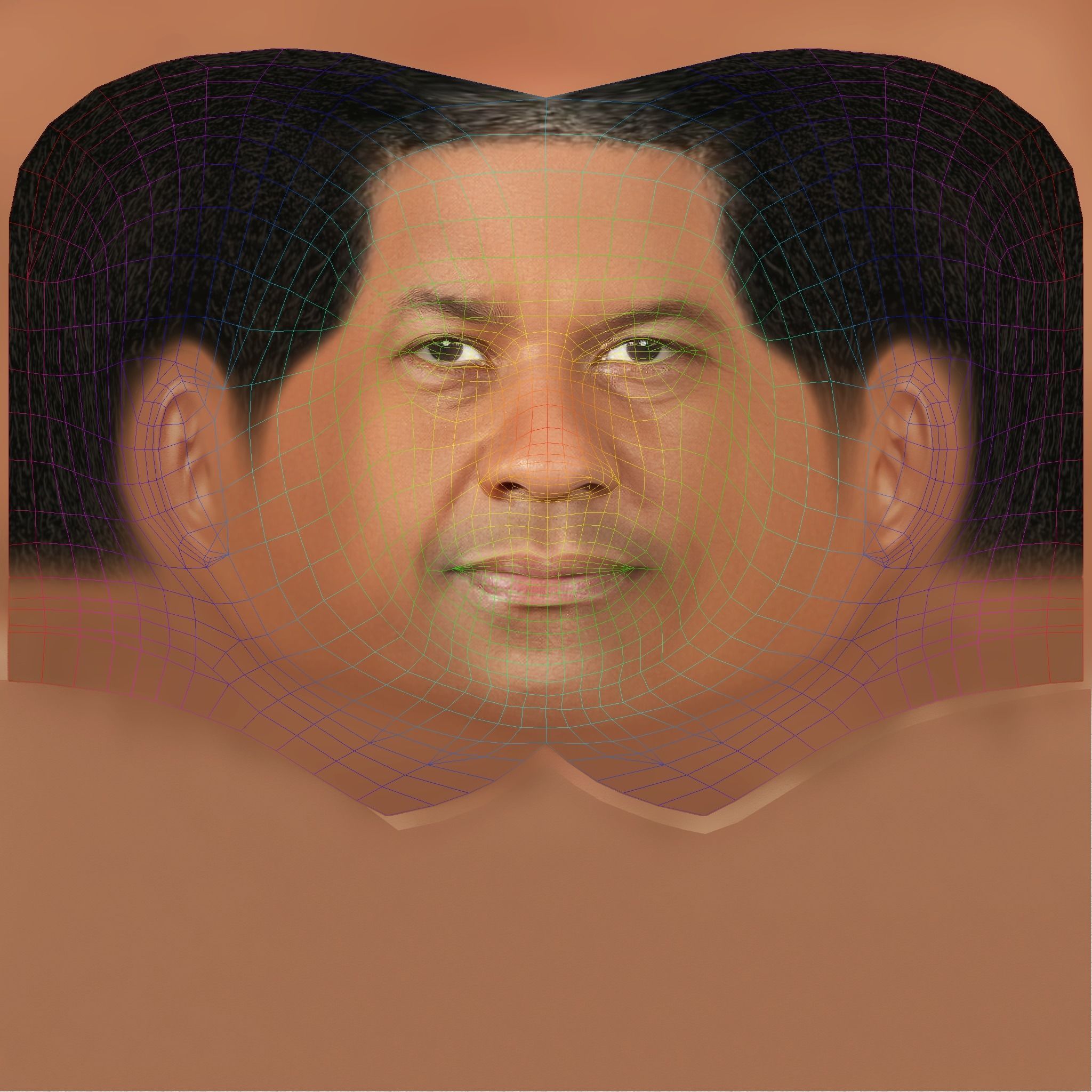 Daniel Washington Head - Low poly head for game Low-poly 3D model_8