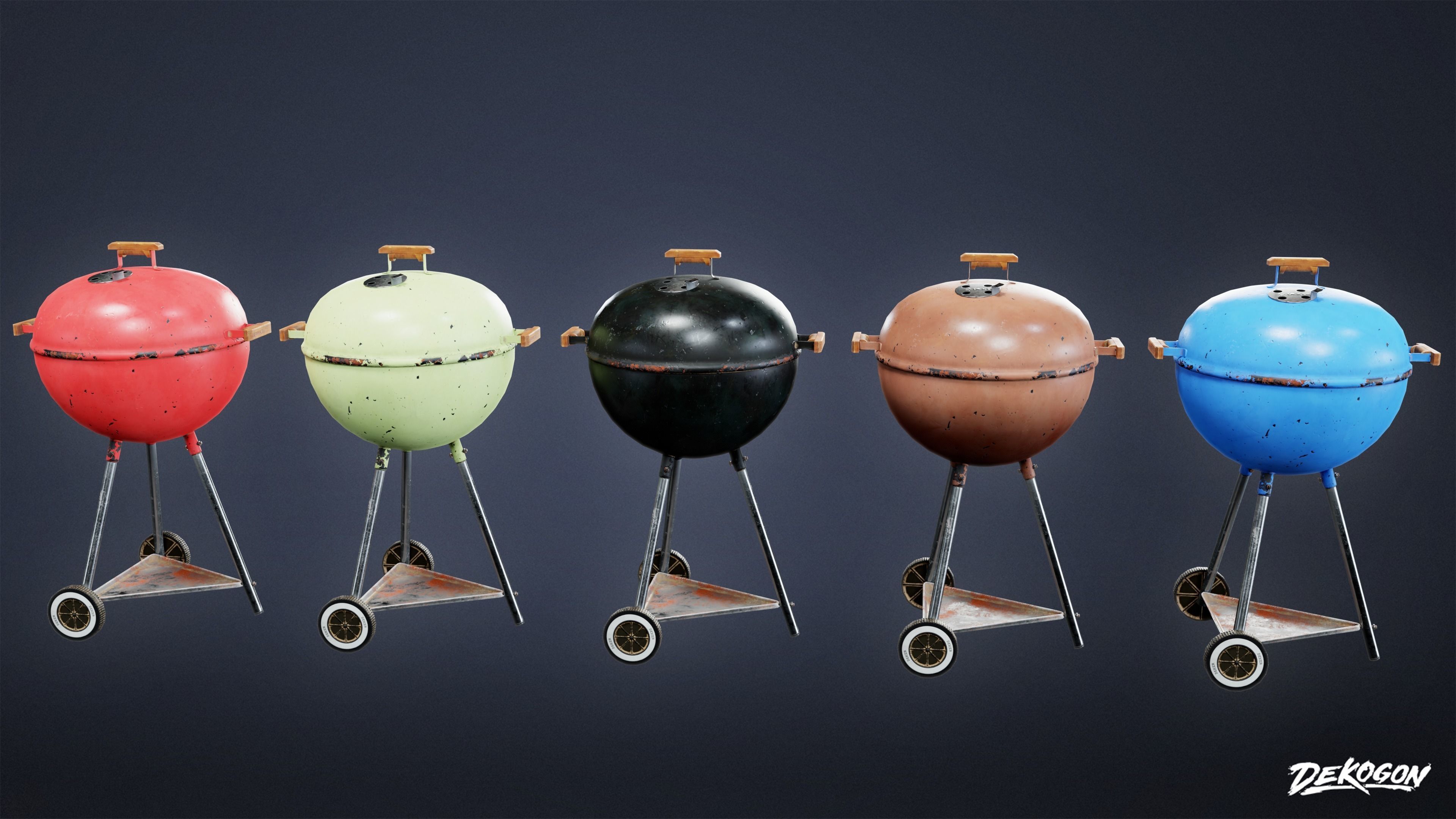 TOOLSHED - Grill 01 - LOW POLY Low-poly 3D model_4