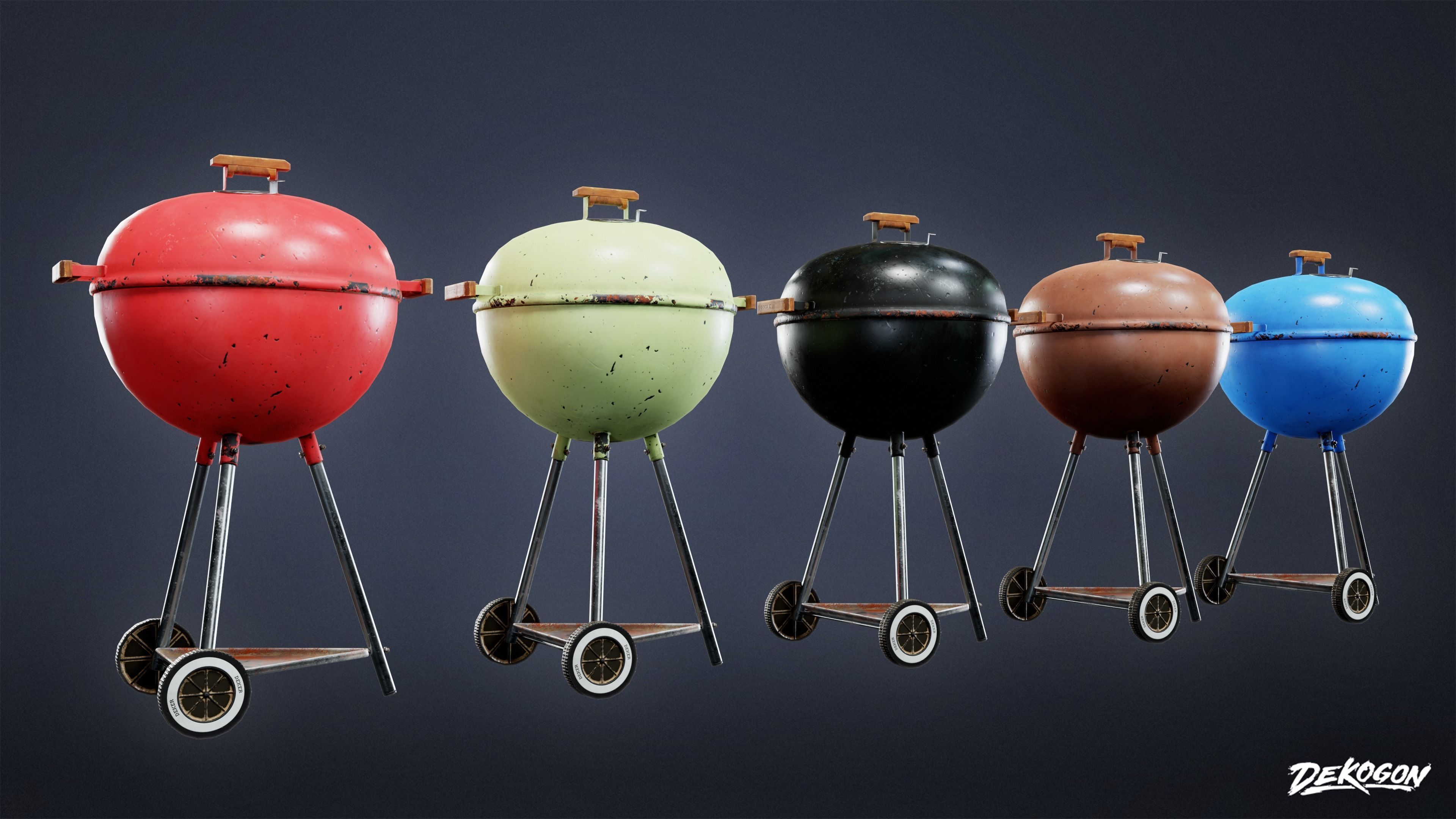 TOOLSHED - Grill 01 - LOW POLY Low-poly 3D model_5