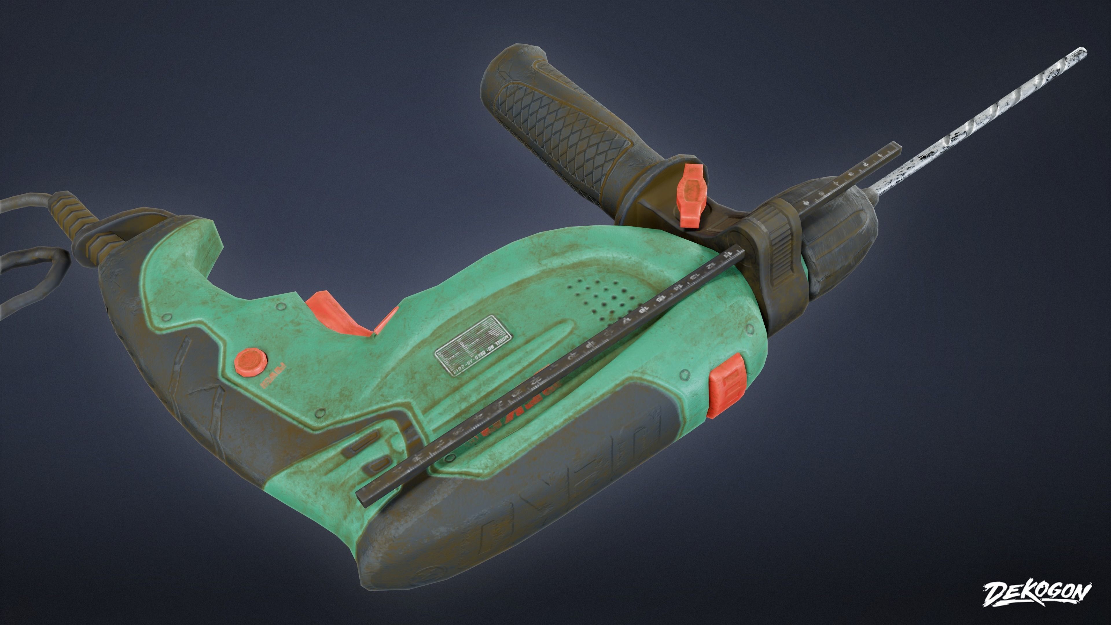 TOOLSHED - Impact Drill 01 - LOW POLY Low-poly 3D model_7