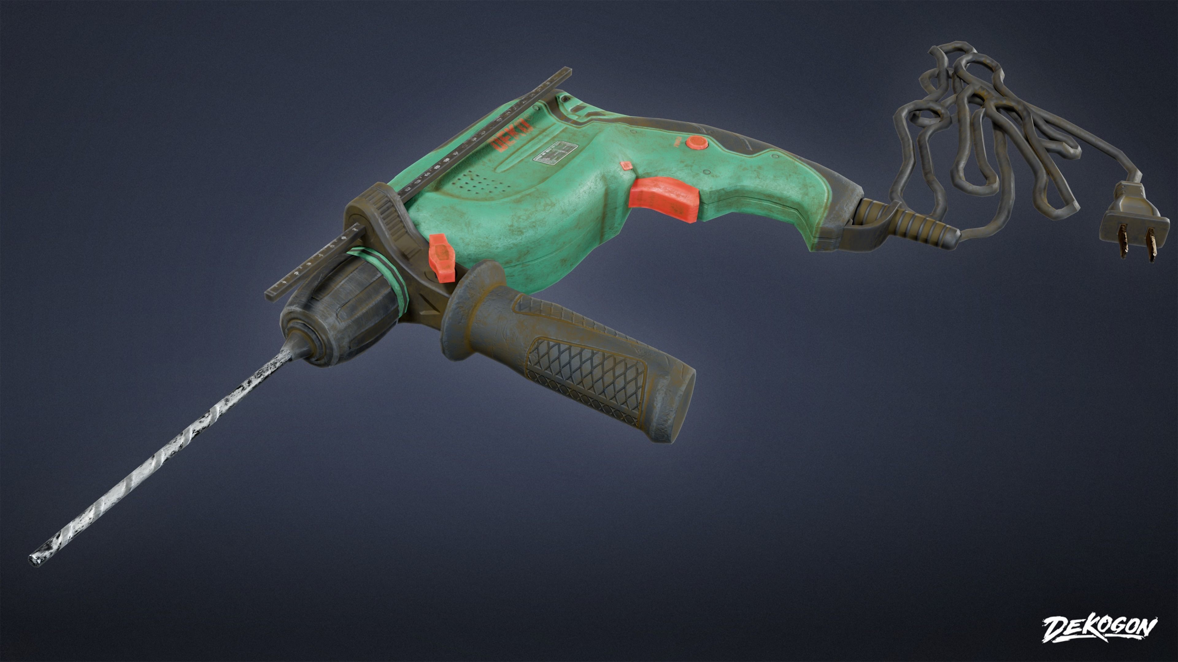 TOOLSHED - Impact Drill 01 - LOW POLY Low-poly 3D model_5