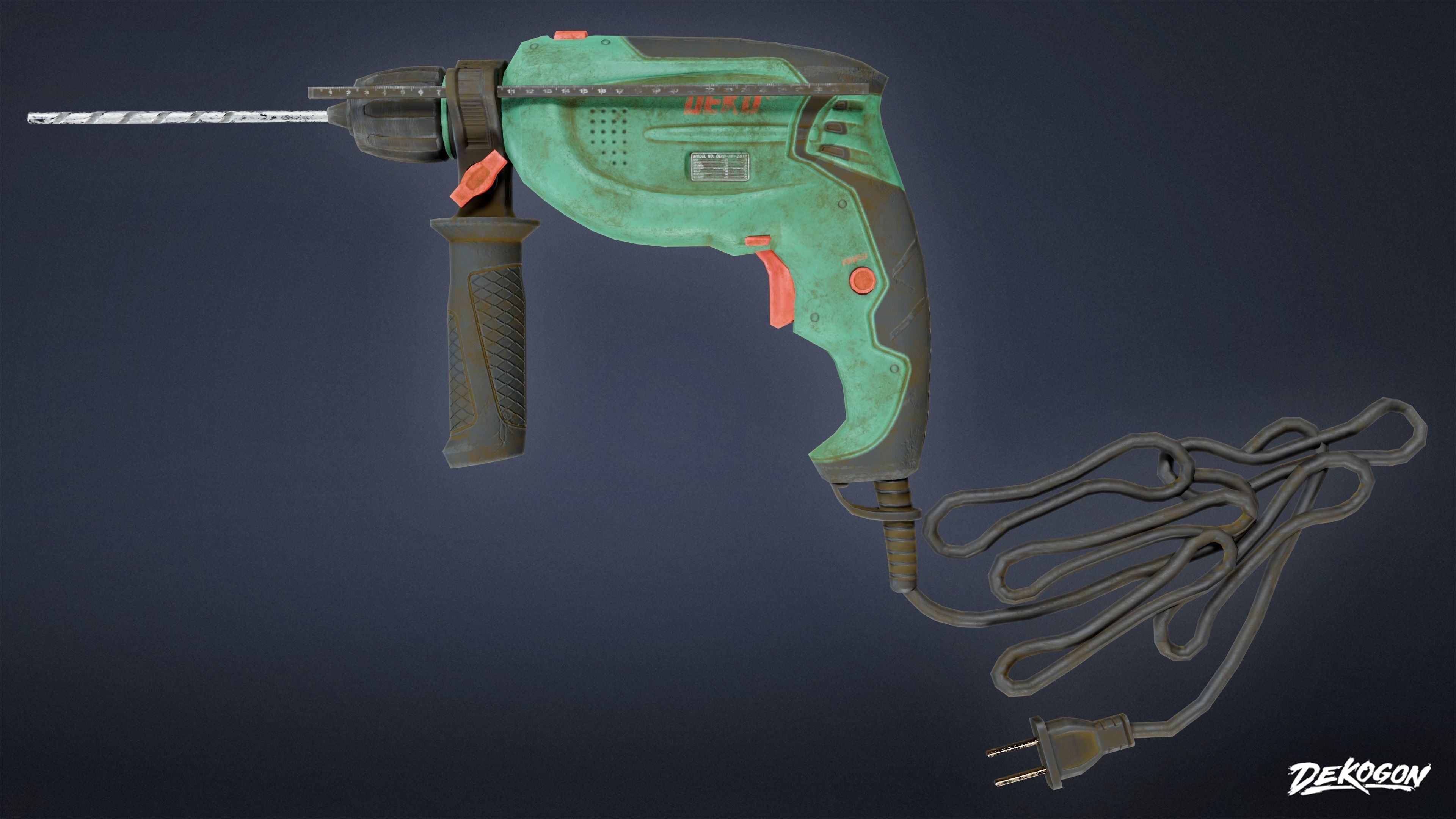 TOOLSHED - Impact Drill 01 - LOW POLY Low-poly 3D model_3
