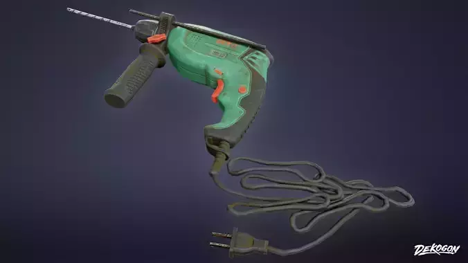 TOOLSHED - Impact Drill 01 - LOW POLY Low-poly 3D model