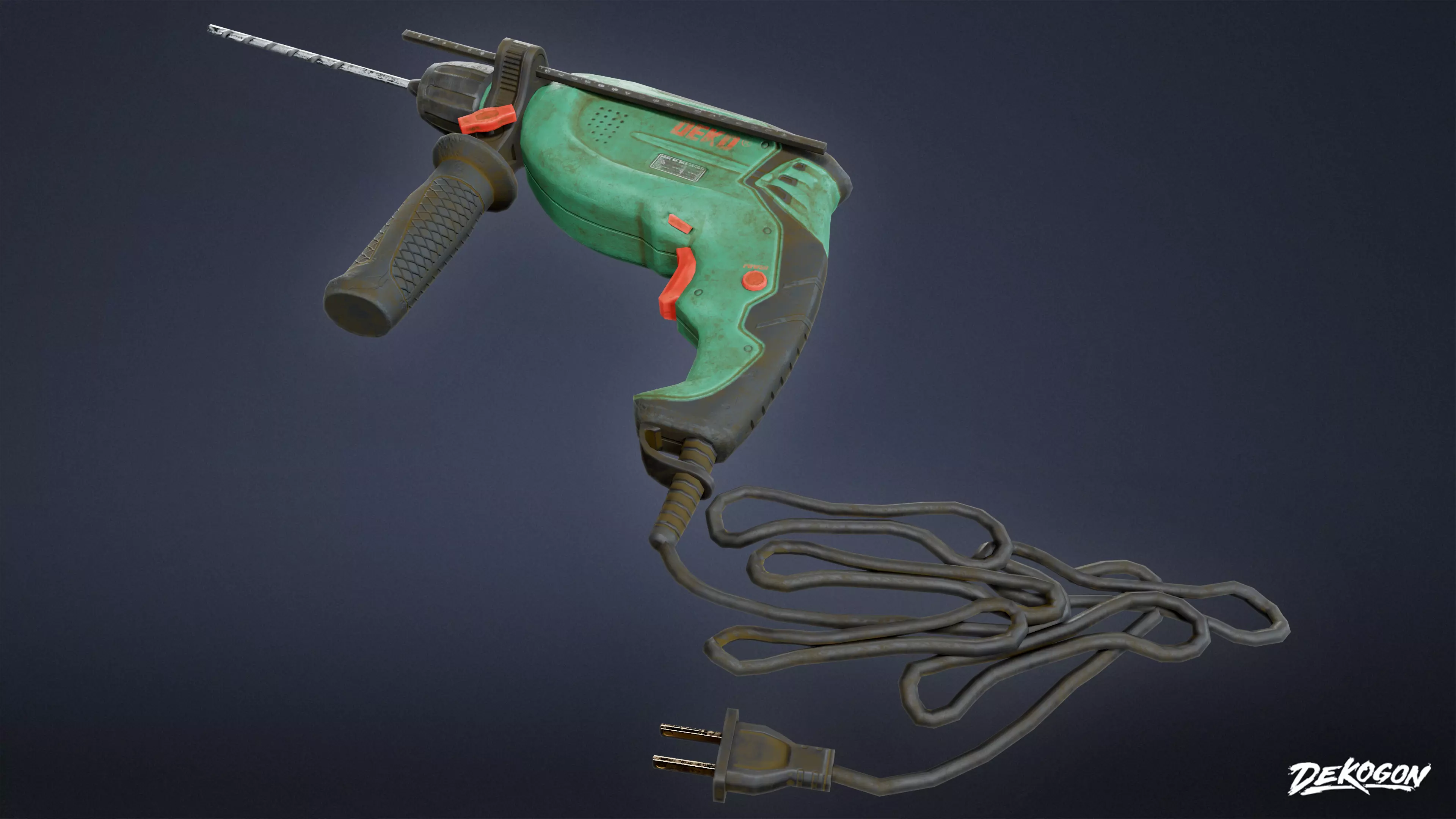 TOOLSHED - Impact Drill 01 - LOW POLY Low-poly 3D model_0