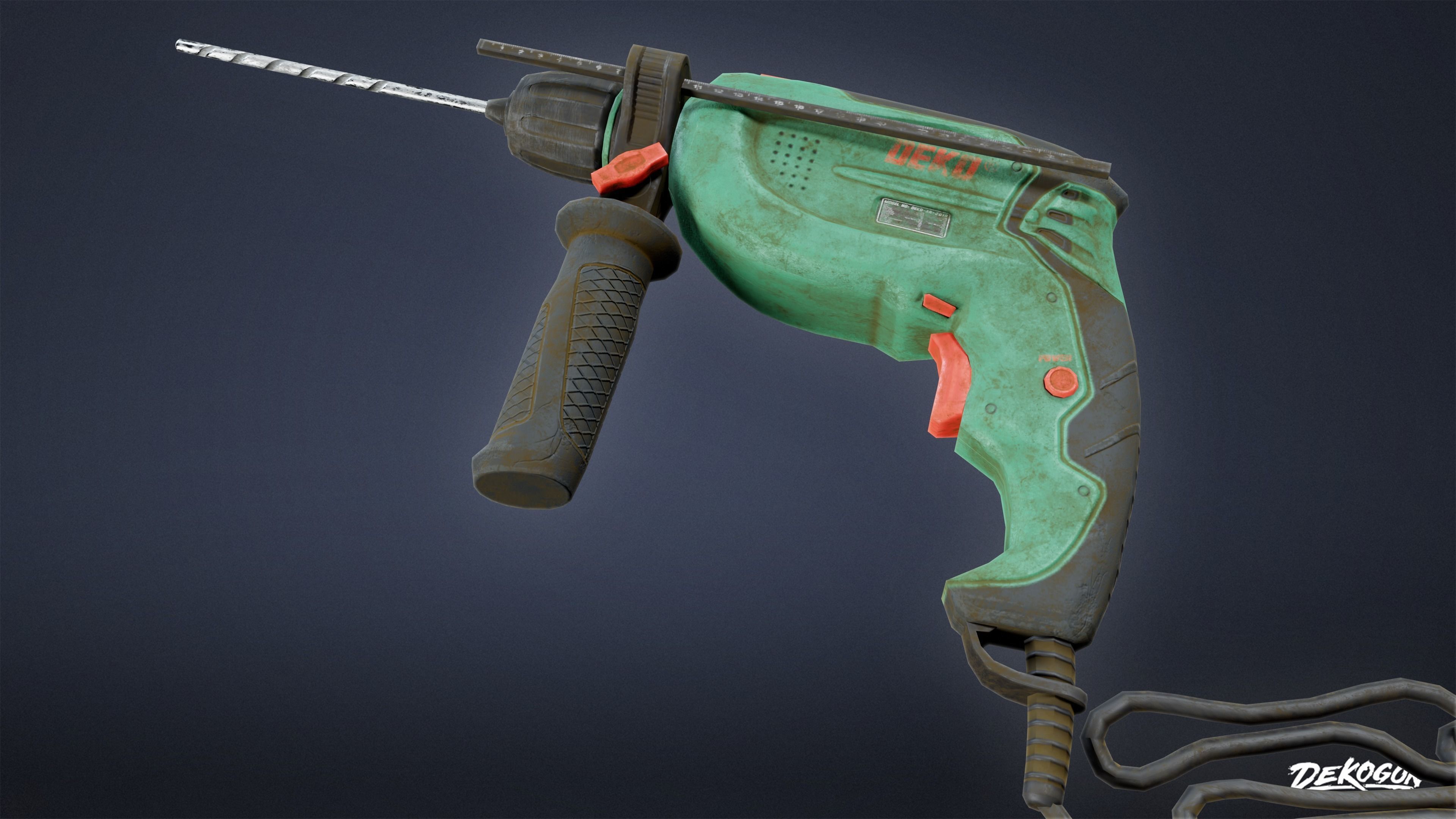 TOOLSHED - Impact Drill 01 - LOW POLY Low-poly 3D model_4