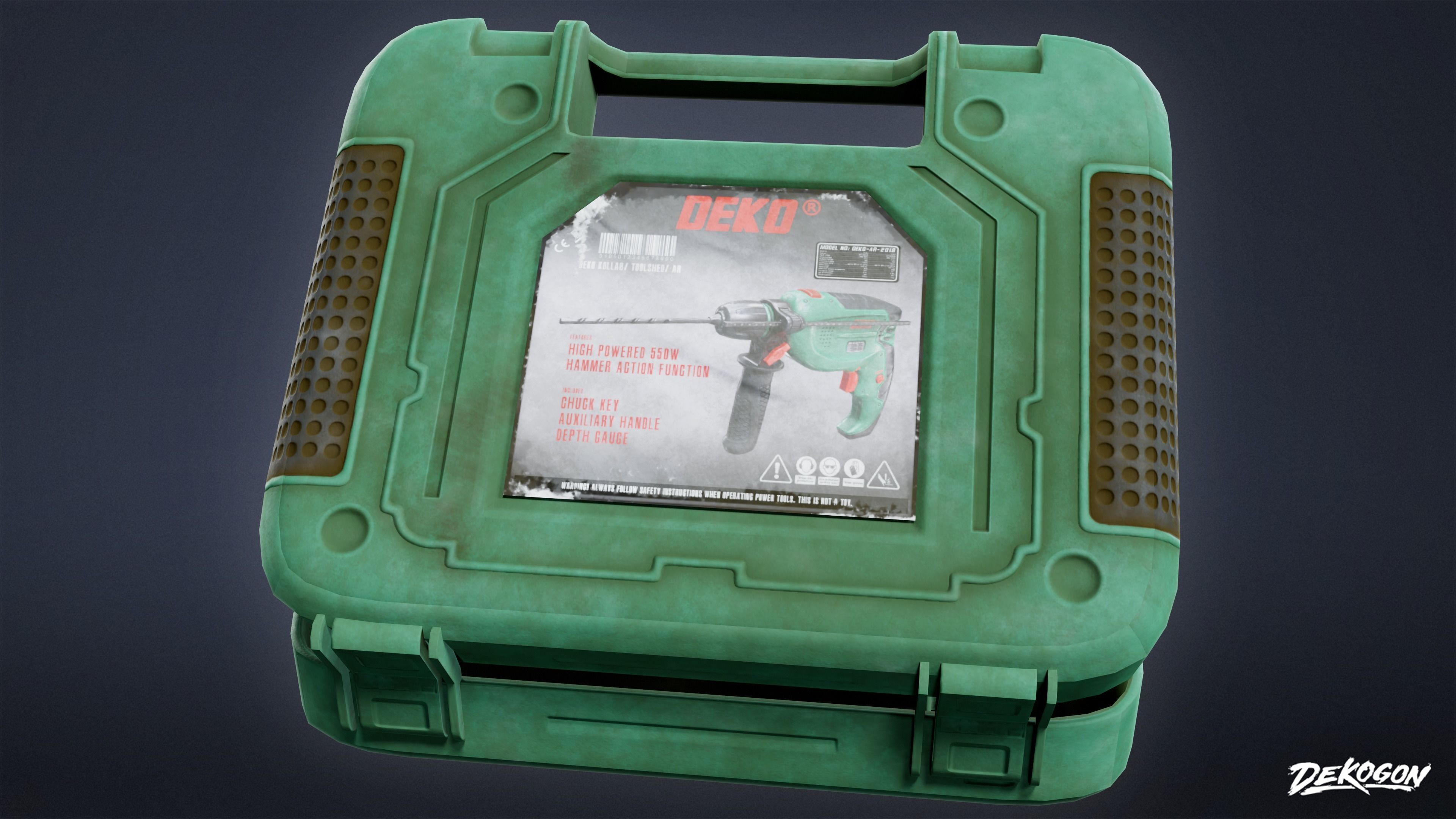 TOOLSHED - Impact Drill 01 - LOW POLY Low-poly 3D model_13