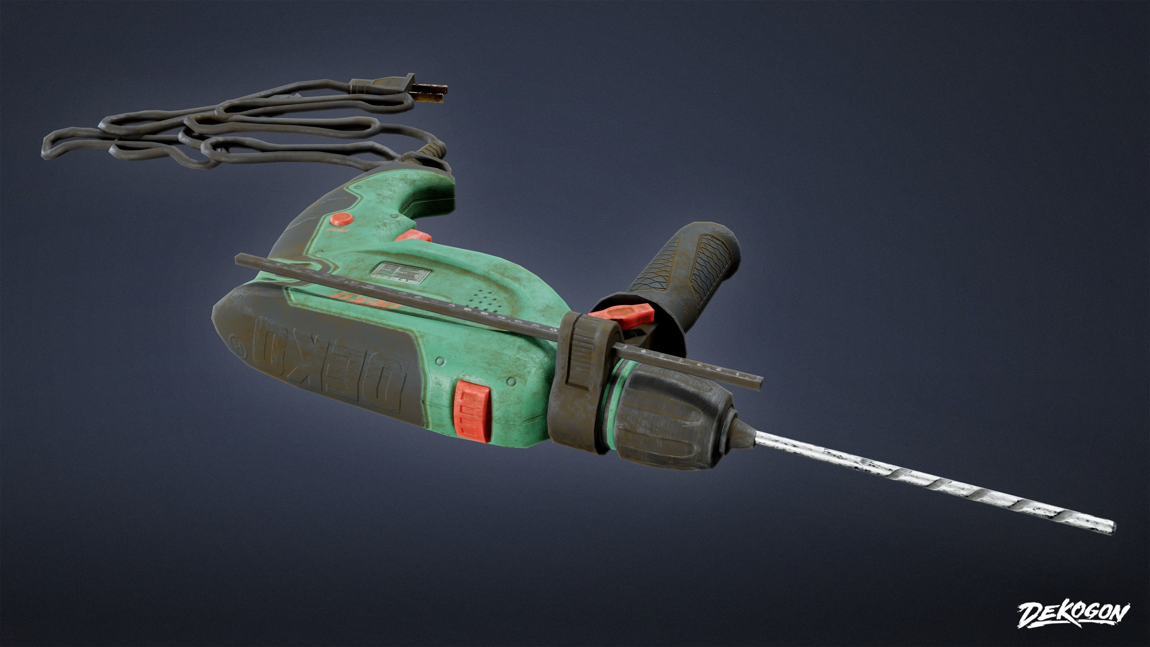 TOOLSHED - Impact Drill 01 - LOW POLY Low-poly 3D model_6