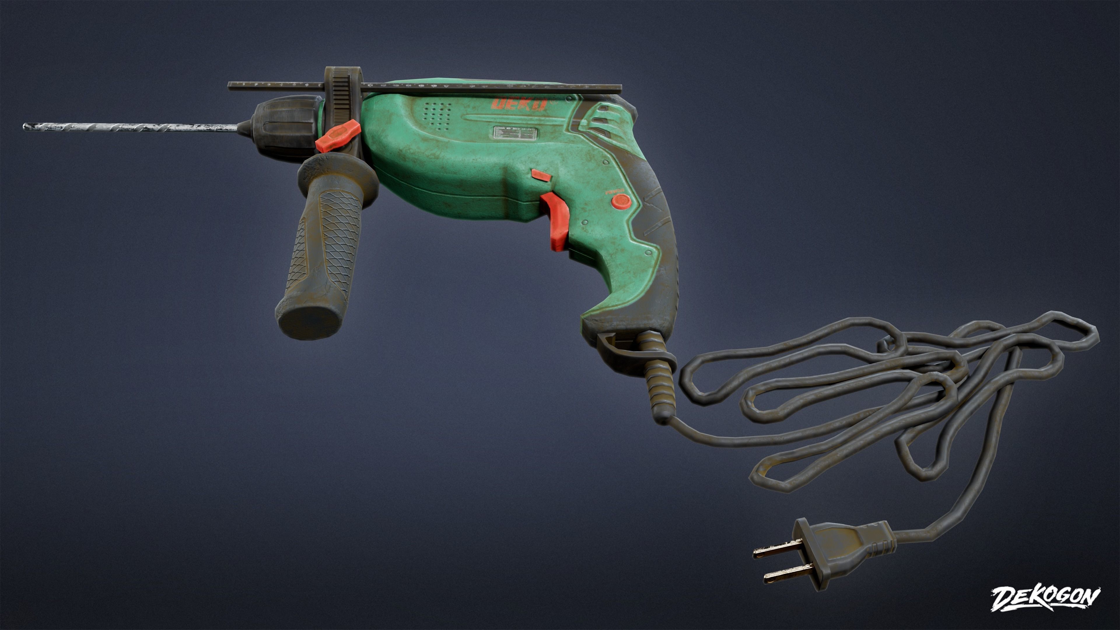 TOOLSHED - Impact Drill 01 - LOW POLY Low-poly 3D model_2