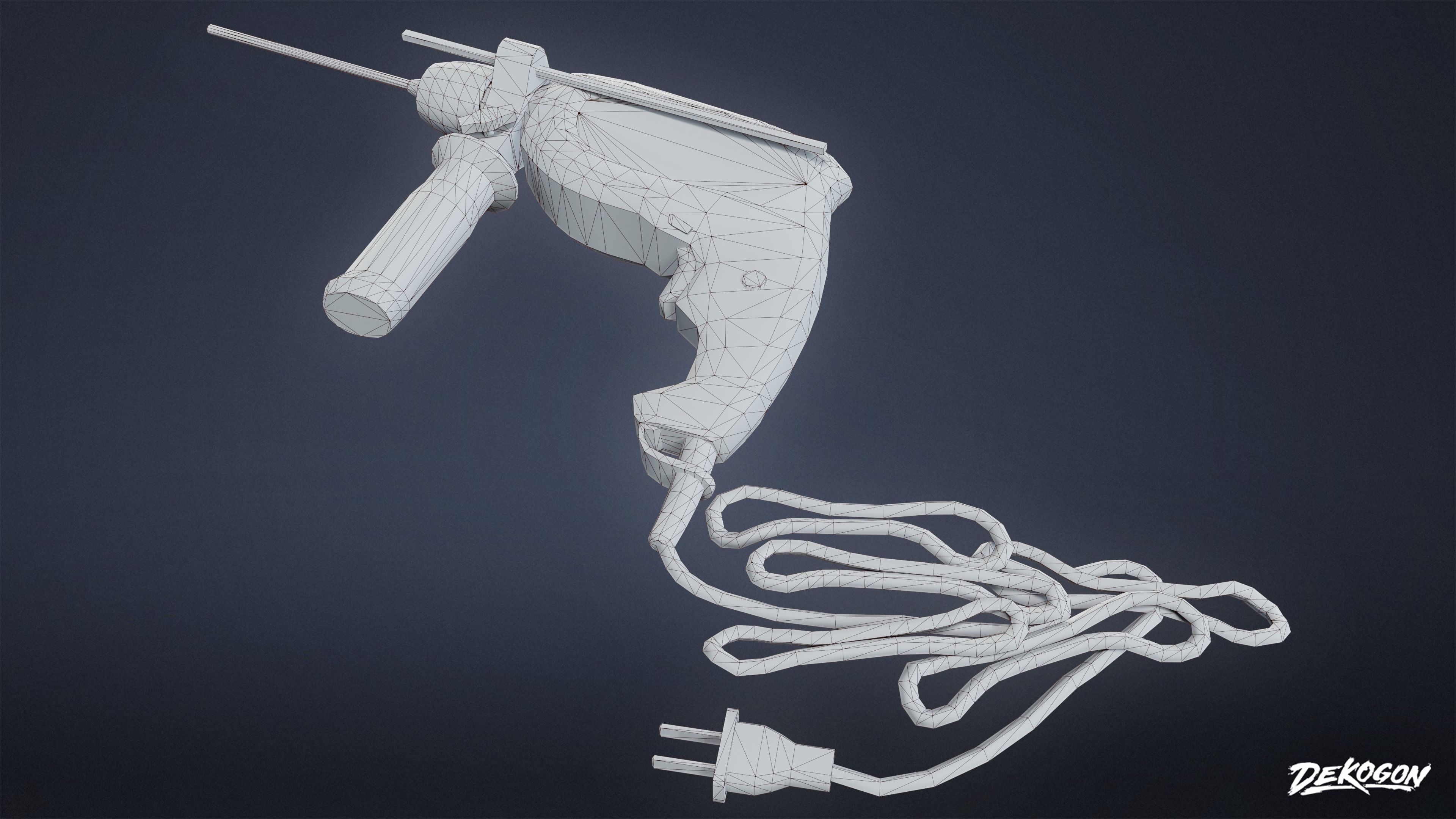 TOOLSHED - Impact Drill 01 - LOW POLY Low-poly 3D model_1