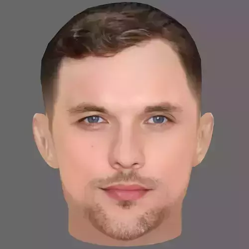 Ed Skrein Head - Low poly head for game