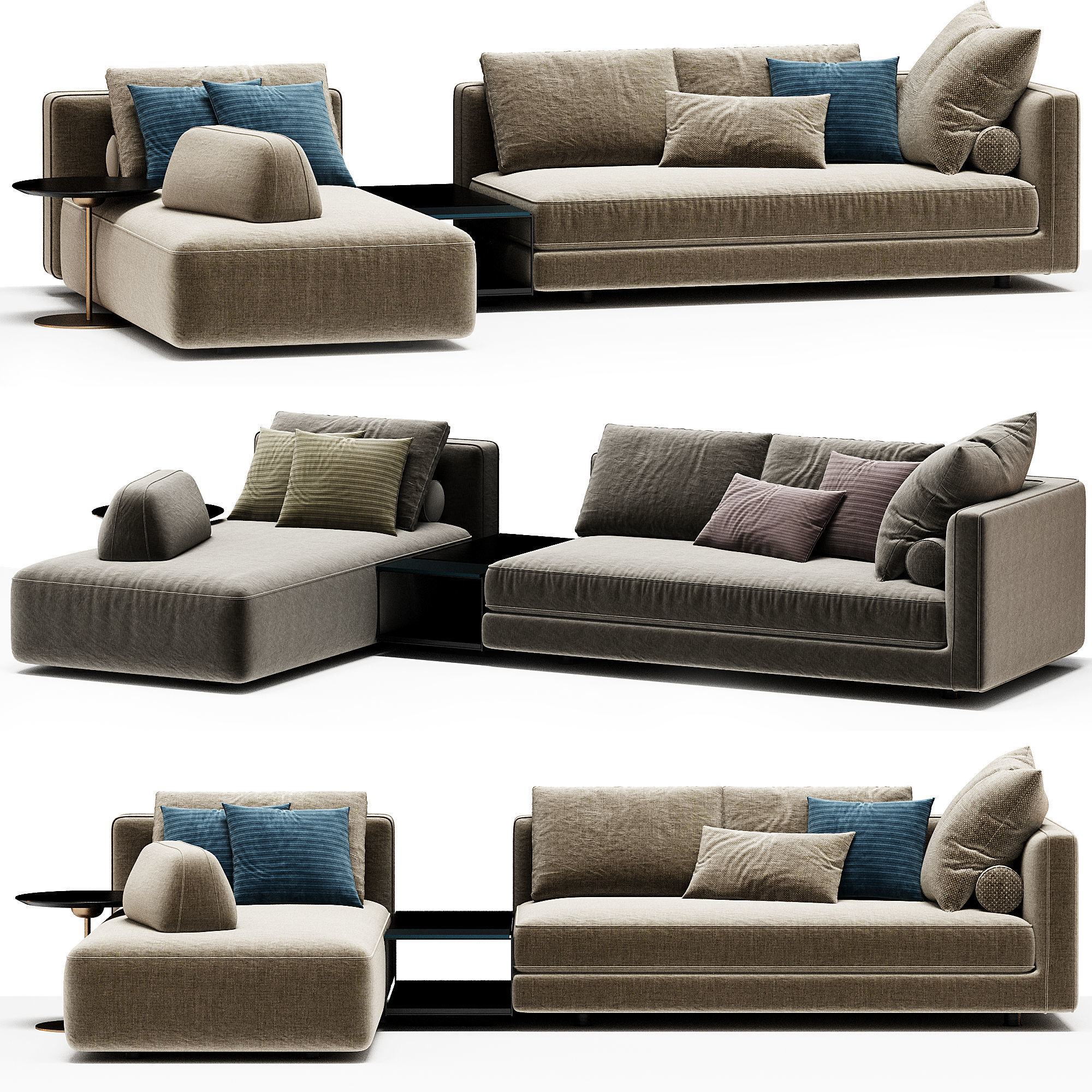 GLAM Sectional Sofa By Art Nova 3D model_2