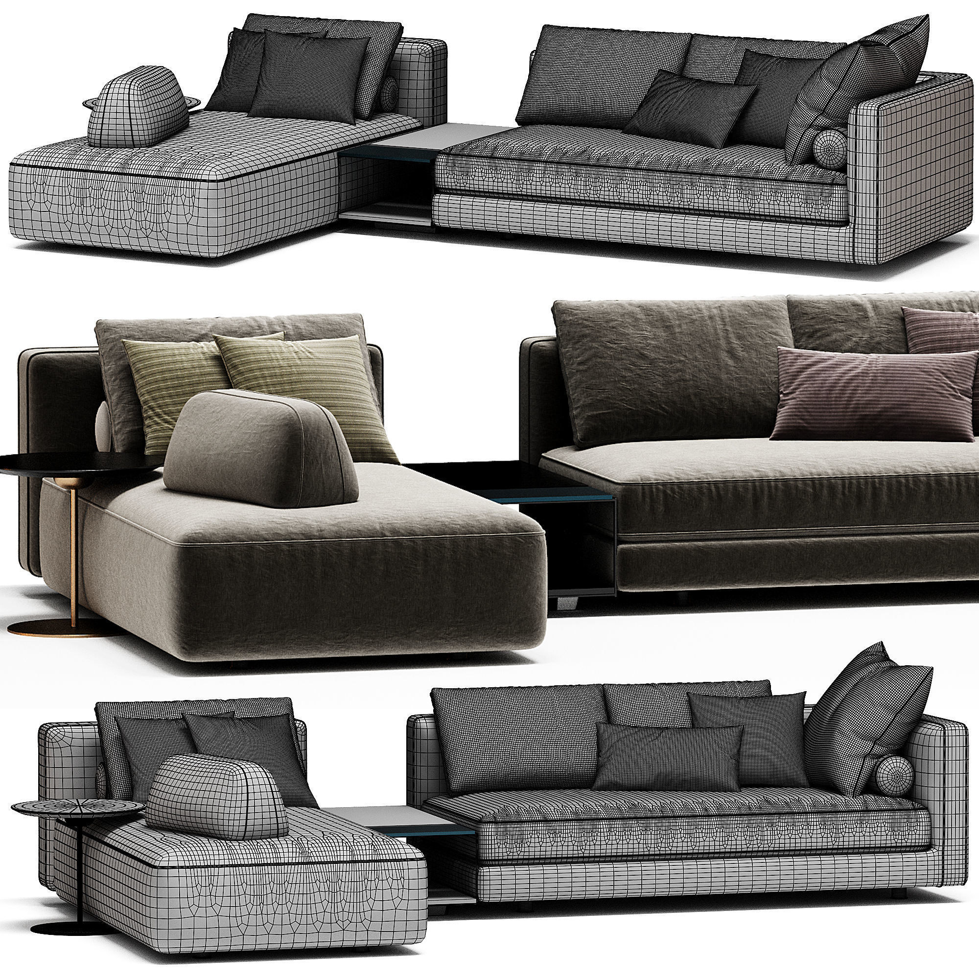 GLAM Sectional Sofa By Art Nova 3D model_3
