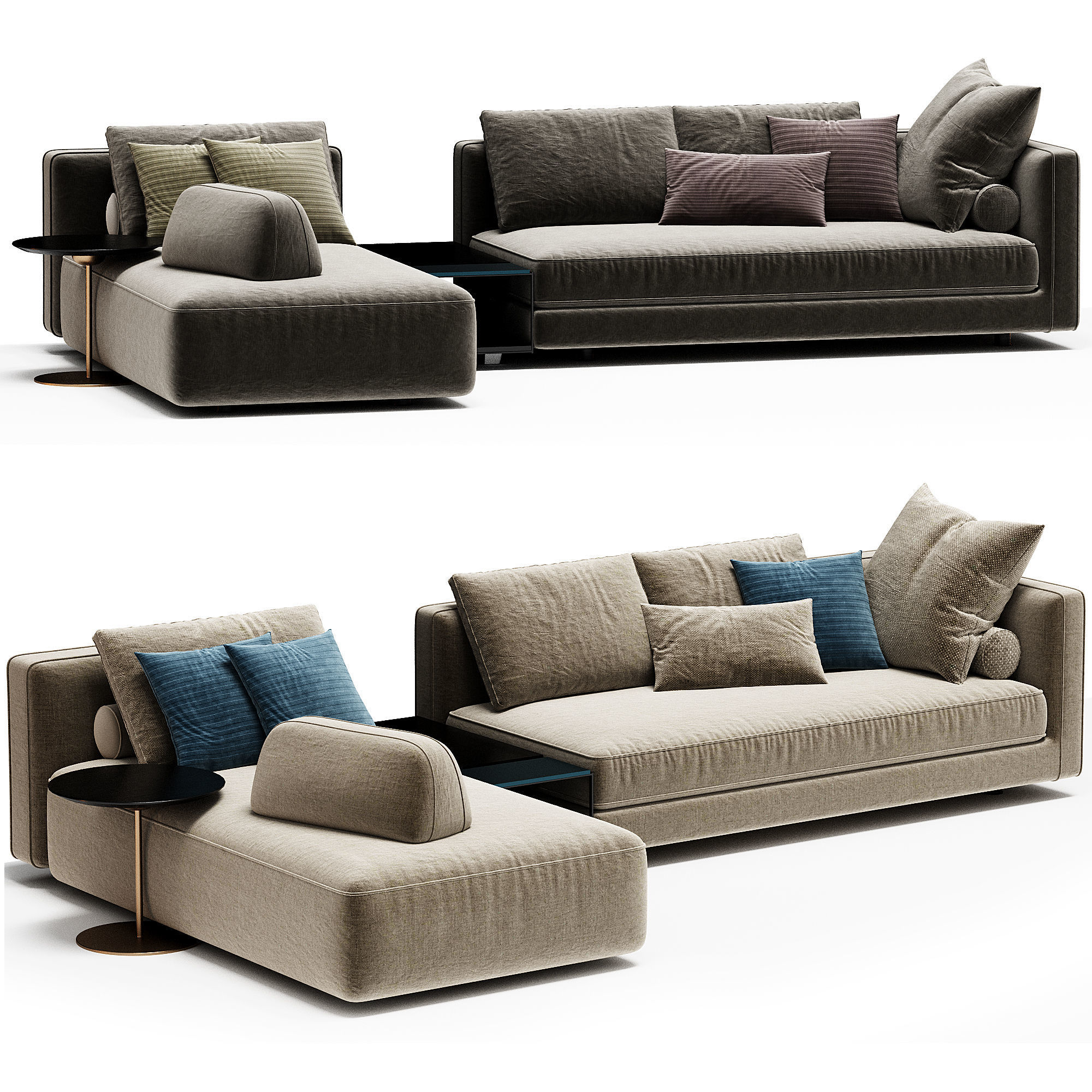 GLAM Sectional Sofa By Art Nova 3D model_1